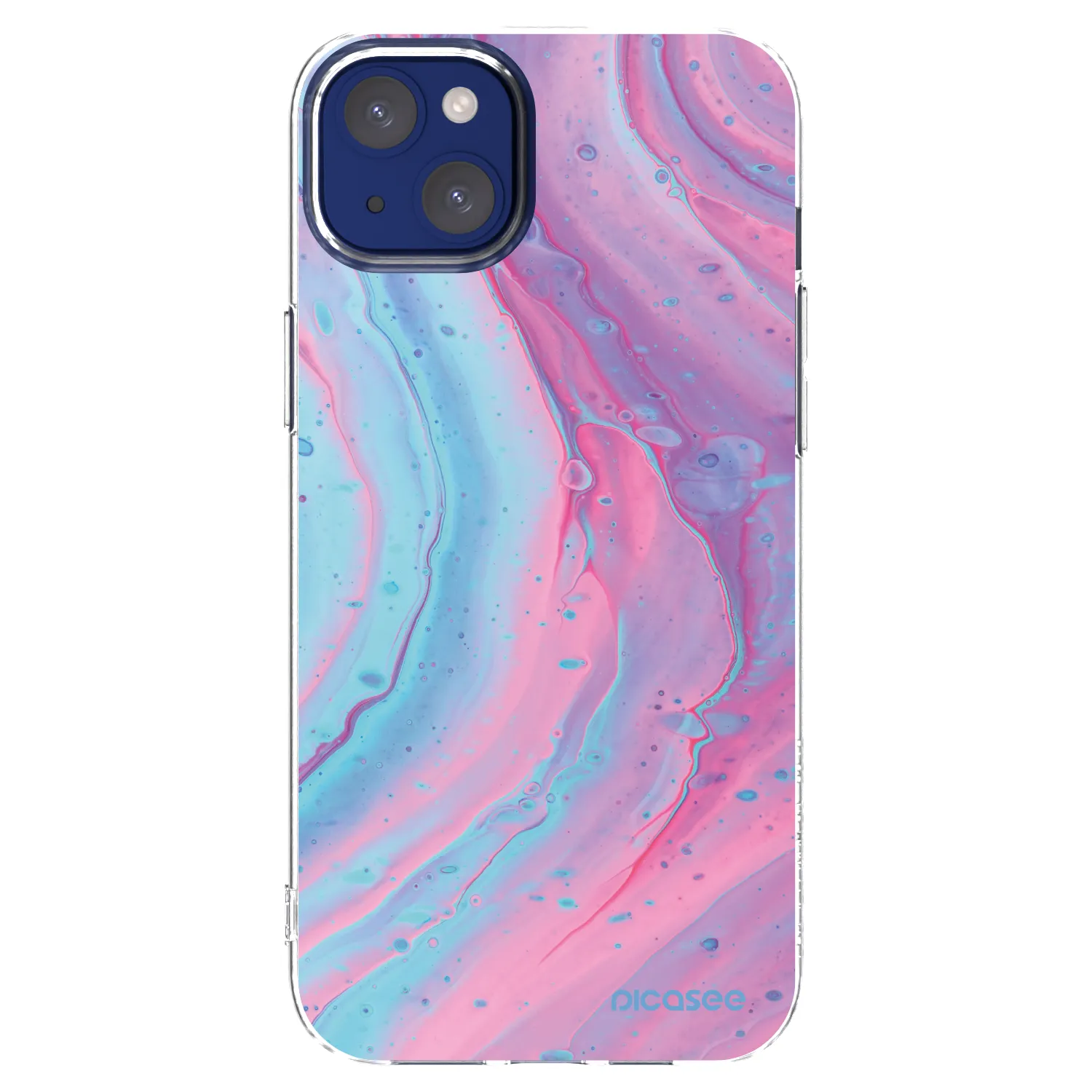 Silikónový prehľadný obal pre Apple iPhone 14 Plus - Pink liquid