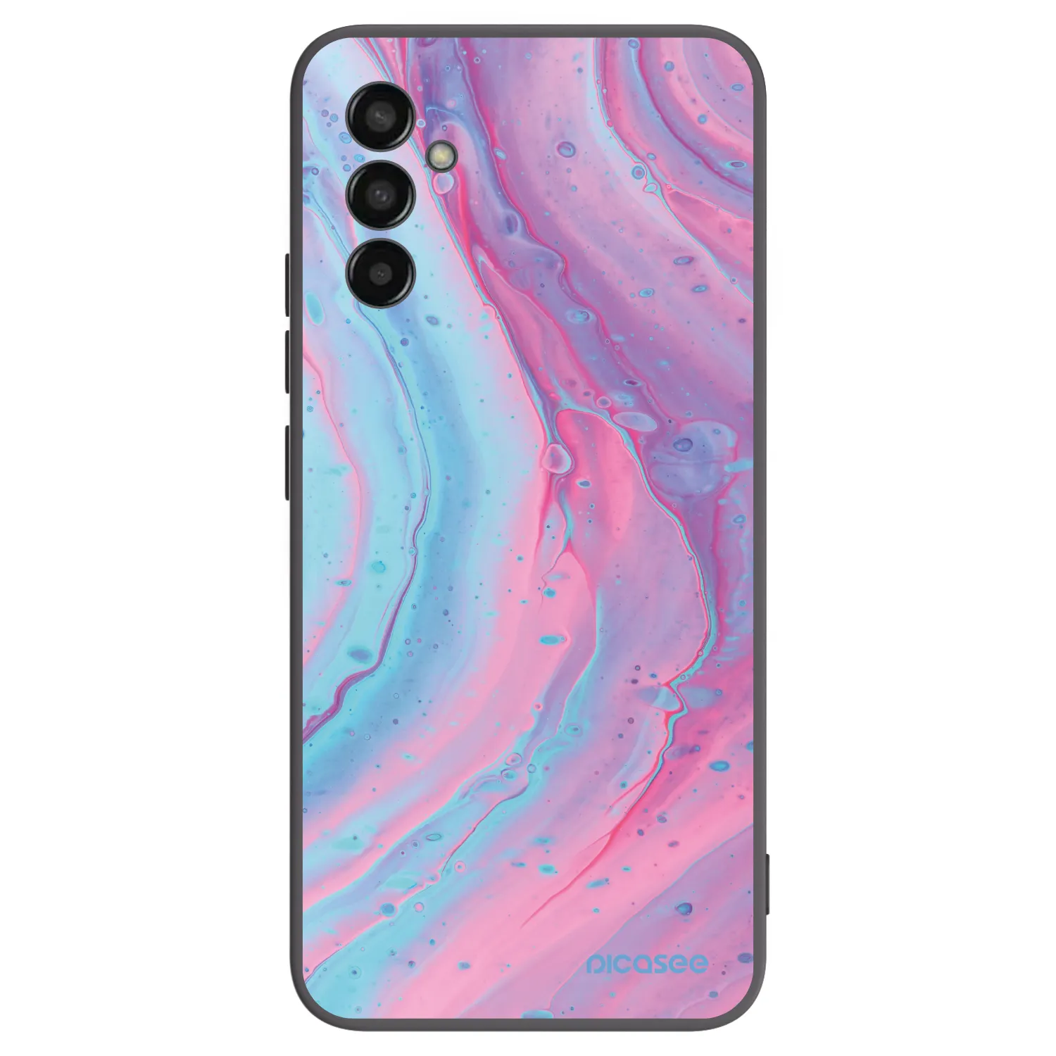 Picasee silikónový čierny obal pre Samsung Galaxy M13 M135F - Pink liquid