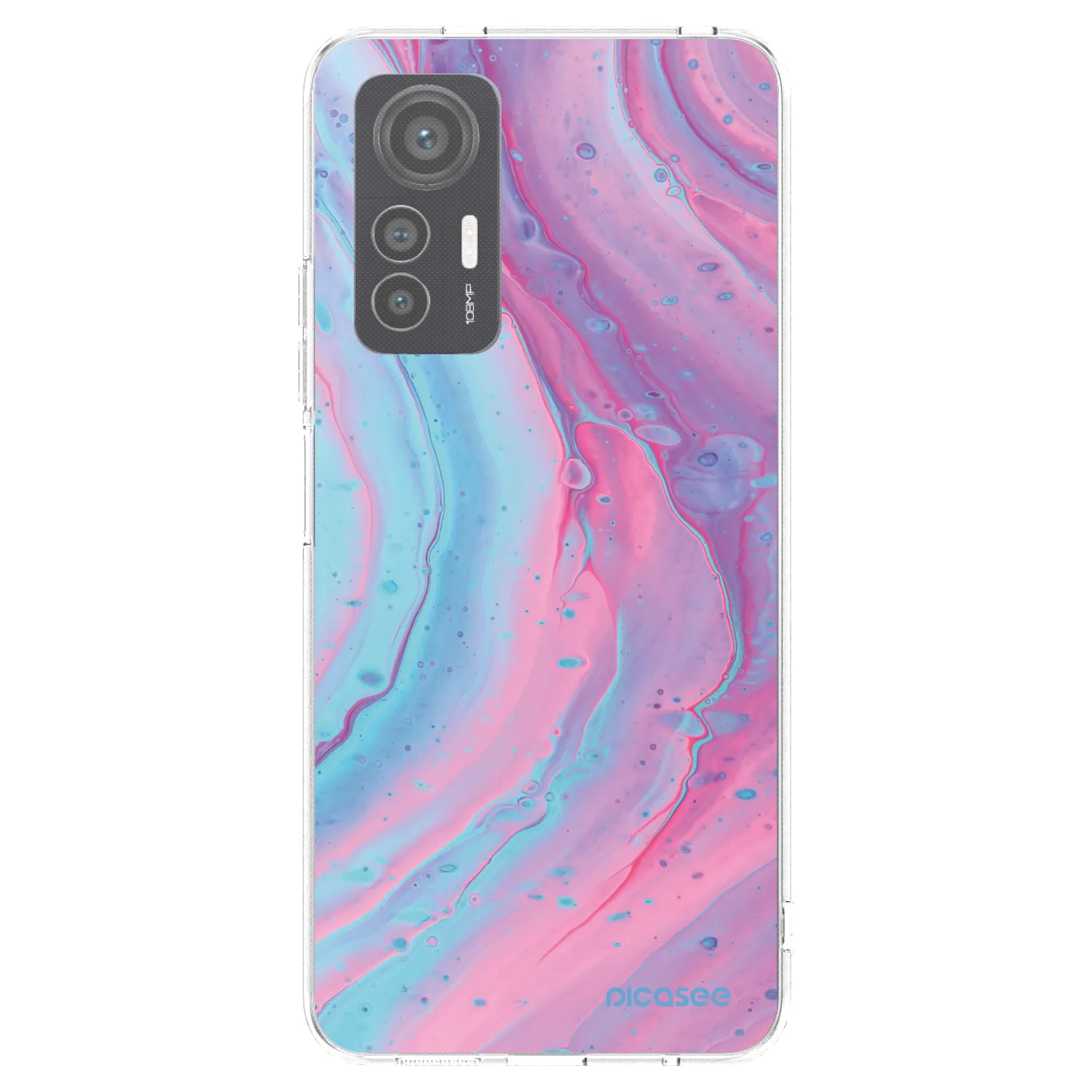 Picasee silikónový prehľadný obal pre Xiaomi 12 Lite - Pink liquid