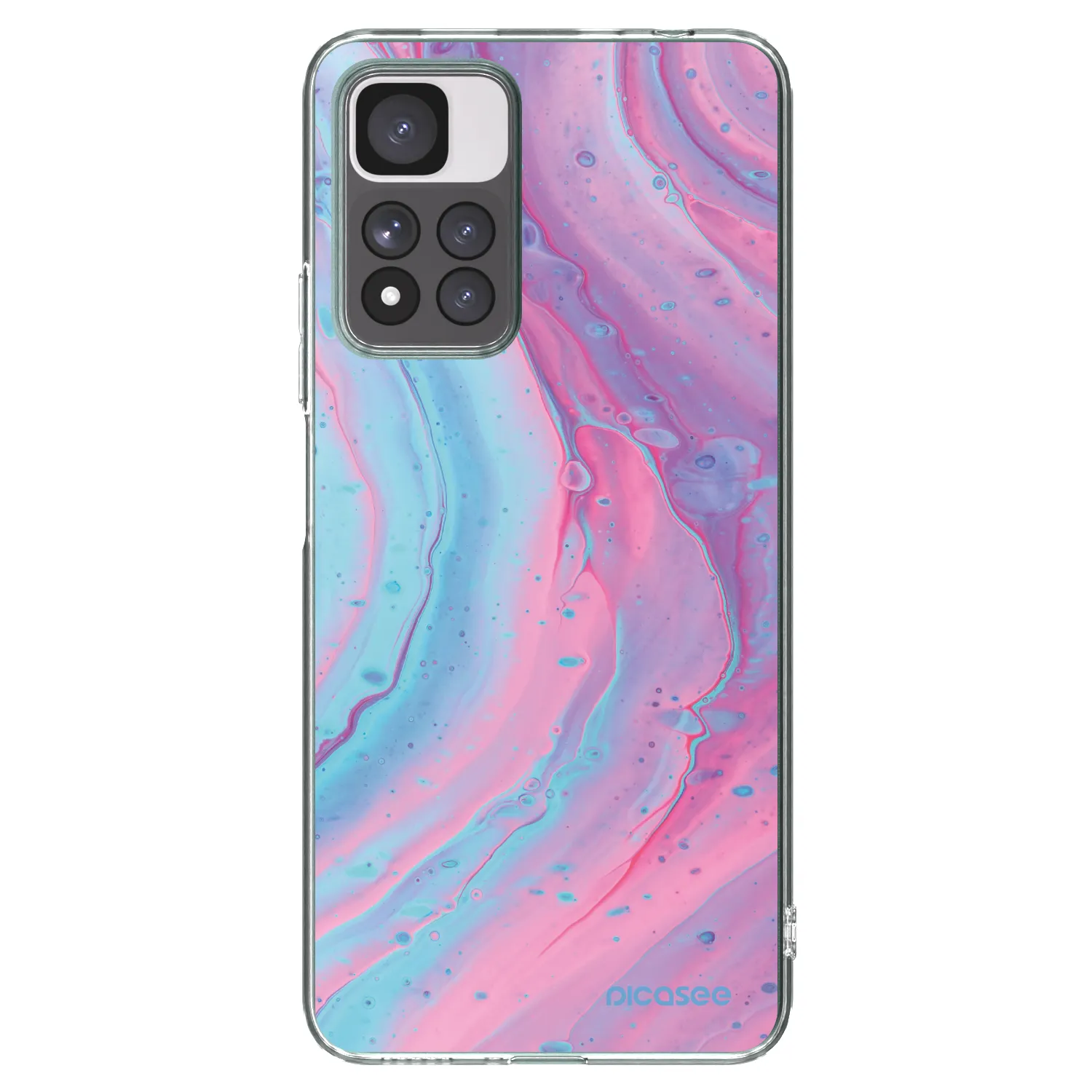 Picasee silikónový prehľadný obal pre Xiaomi Redmi Note 11 Pro+ 5G - Pink liquid