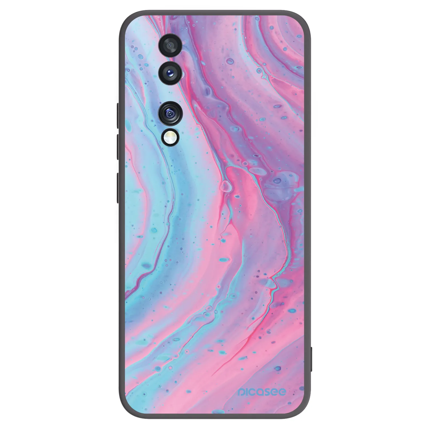 Picasee silikónový čierny obal pre Honor 70 - Pink liquid