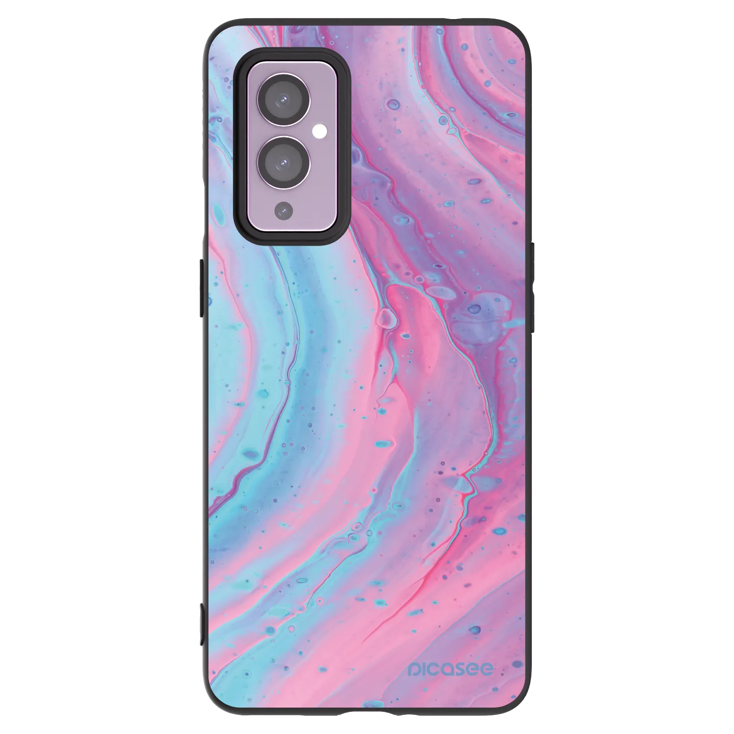 Picasee silikónový čierny obal pre OnePlus 9 - Pink liquid