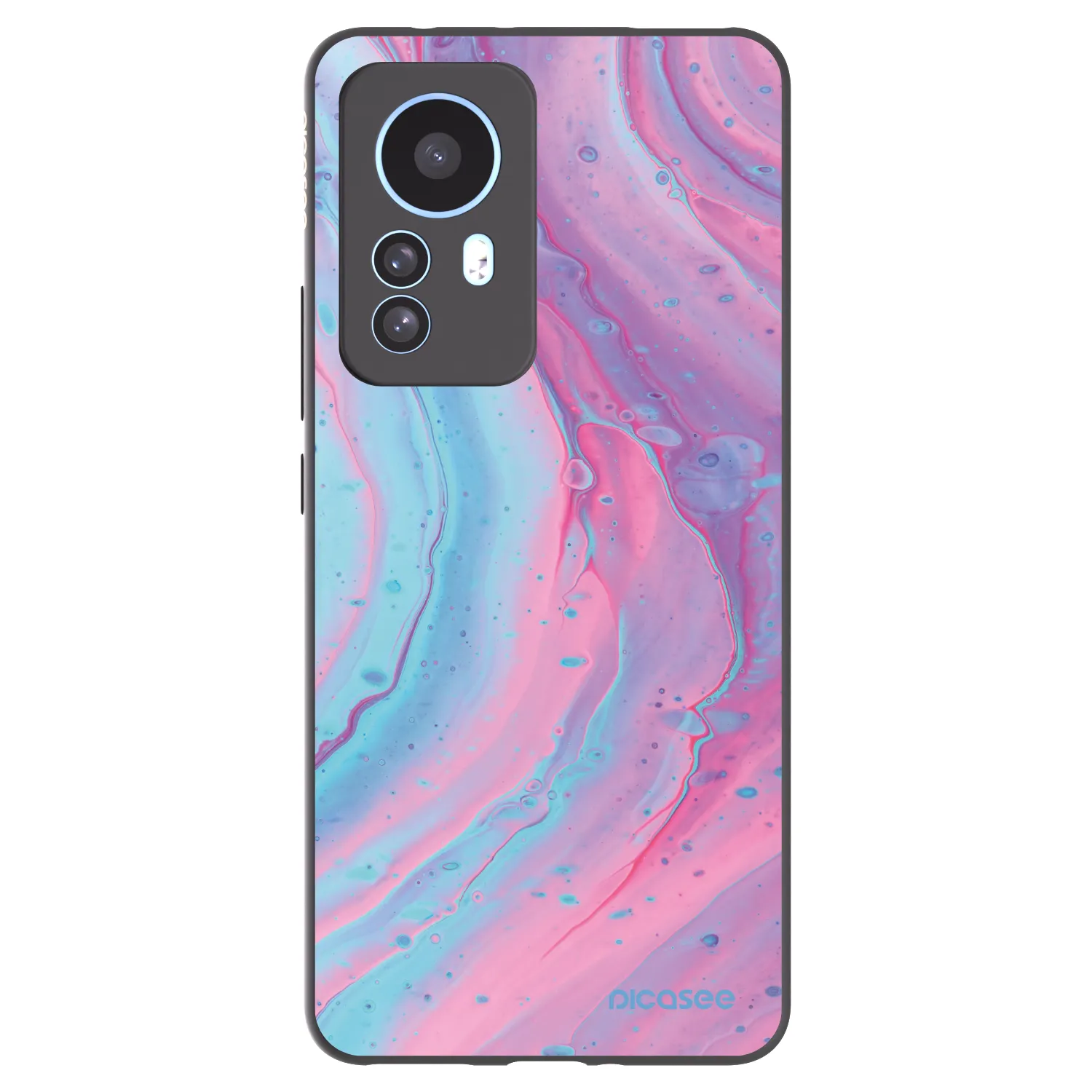 Picasee silikónový čierny obal pre Xiaomi 12T Pro - Pink liquid