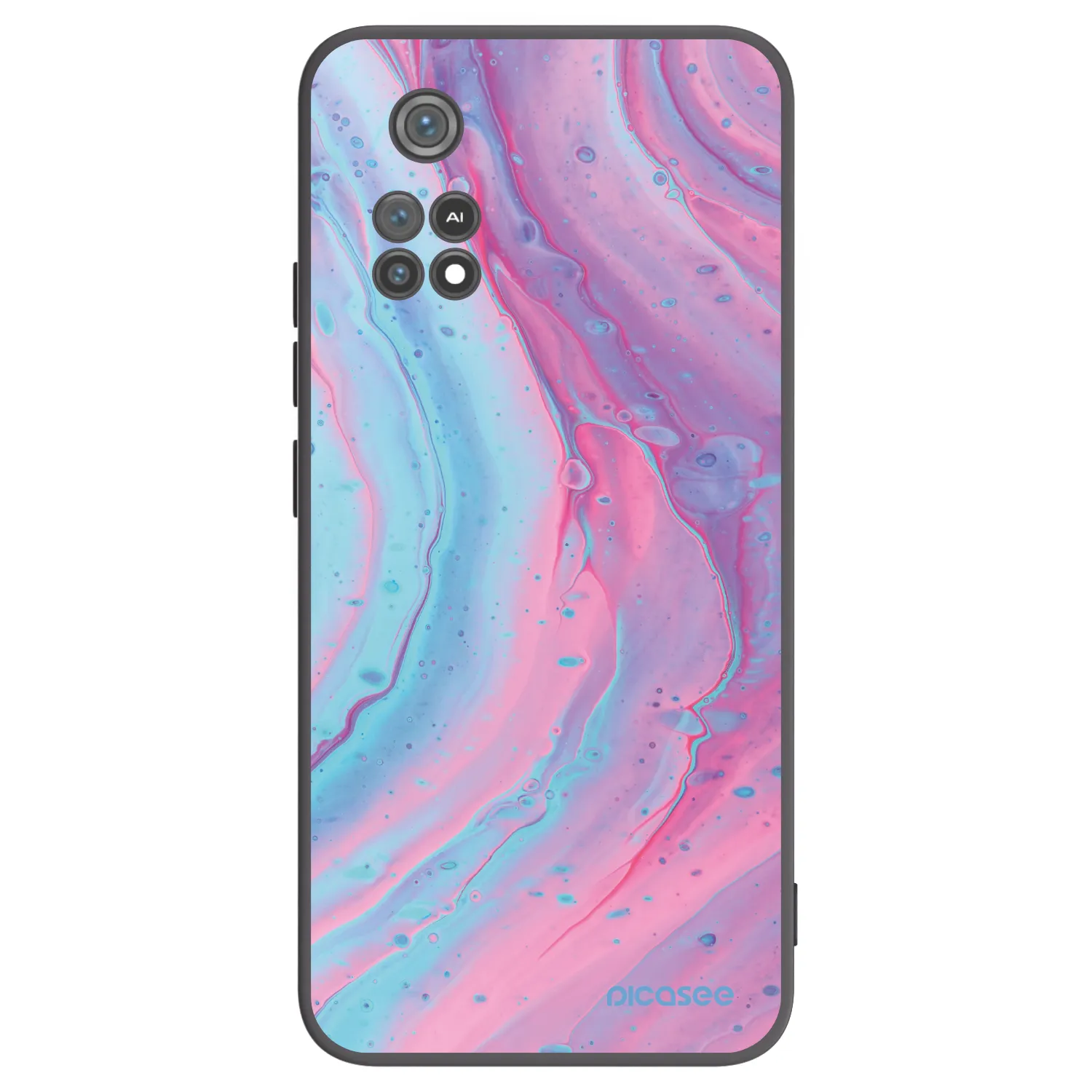 Picasee silikónový čierny obal pre Xiaomi Poco M4 Pro - Pink liquid