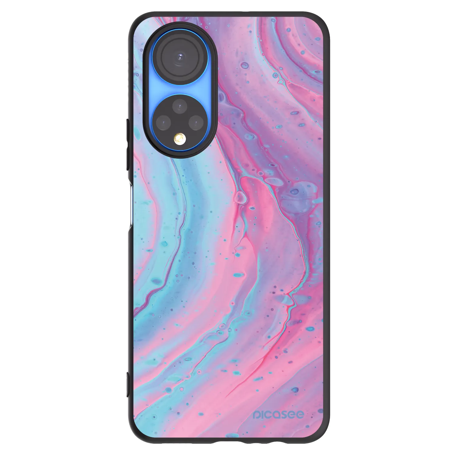 Picasee silikónový čierny obal pre Honor X7 - Pink liquid