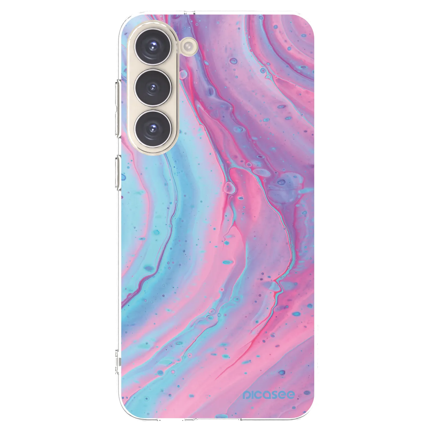 Picasee silikónový prehľadný obal pre Samsung Galaxy S23+ 5G - Pink liquid