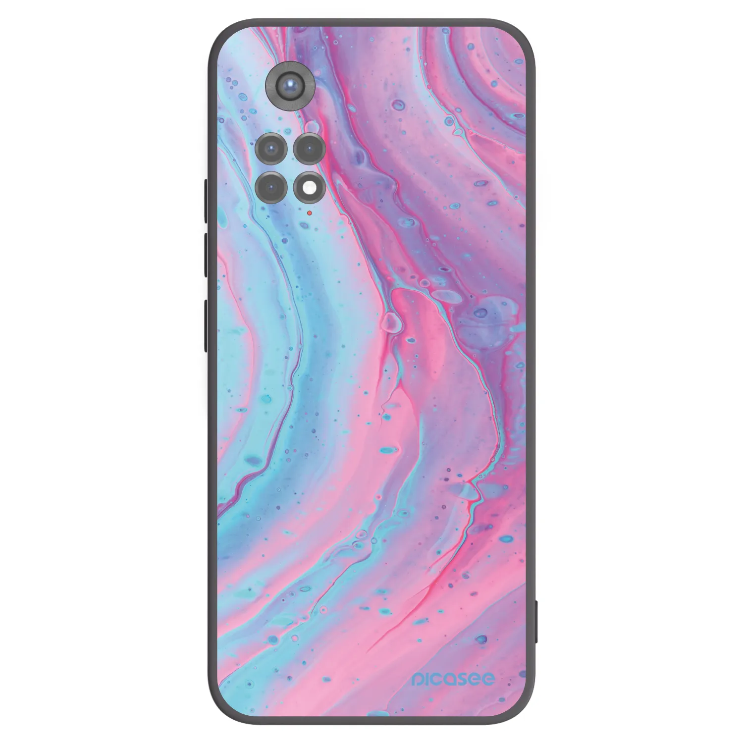 Picasee silikónový čierny obal pre Xiaomi Redmi Note 11S 5G - Pink liquid