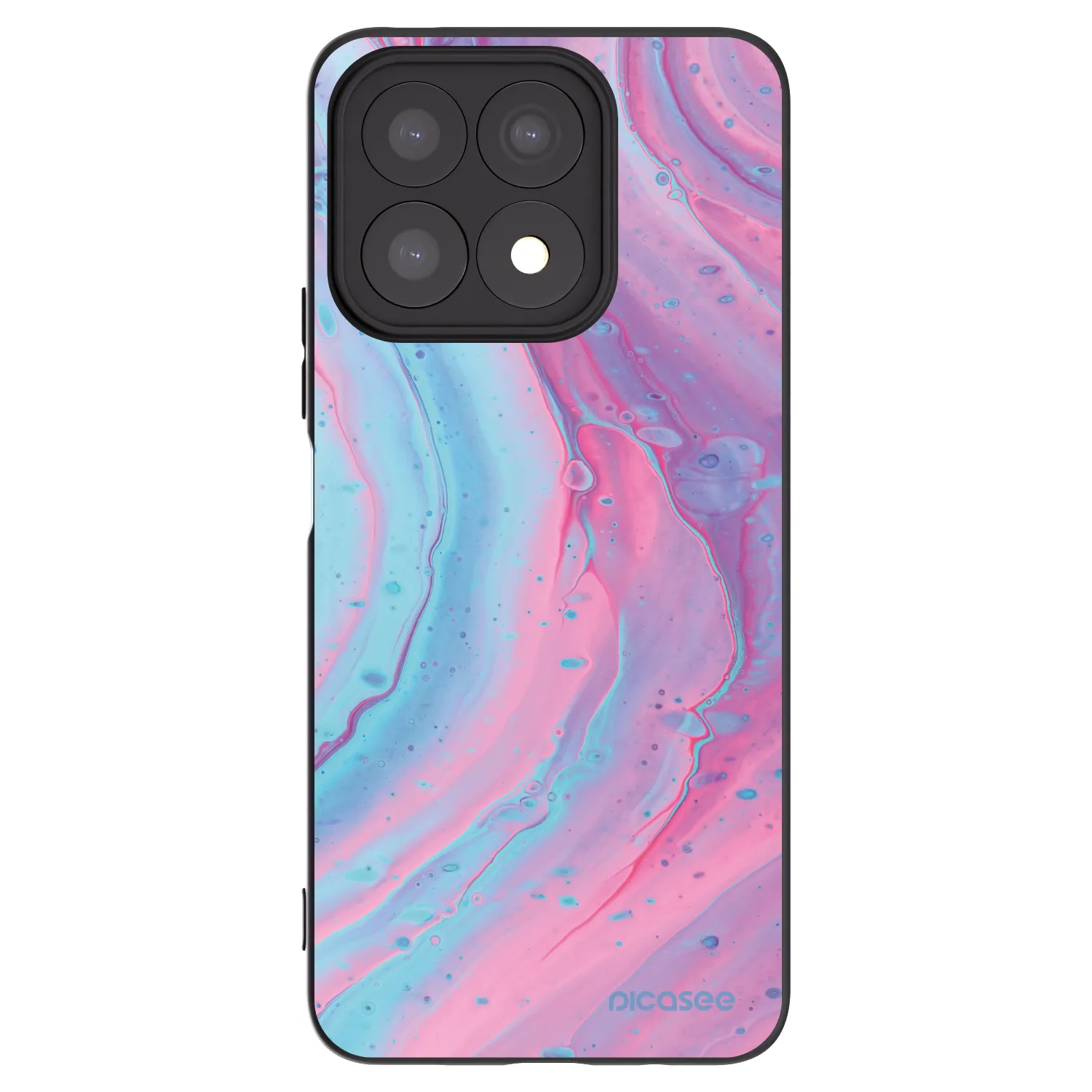 Picasee silikónový čierny obal pre Honor X8a - Pink liquid