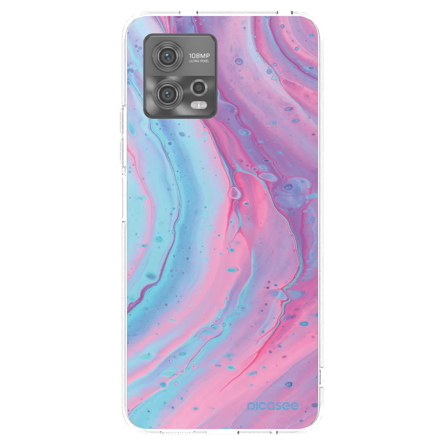 Picasee silikónový prehľadný obal pre Motorola Moto G72 - Pink liquid