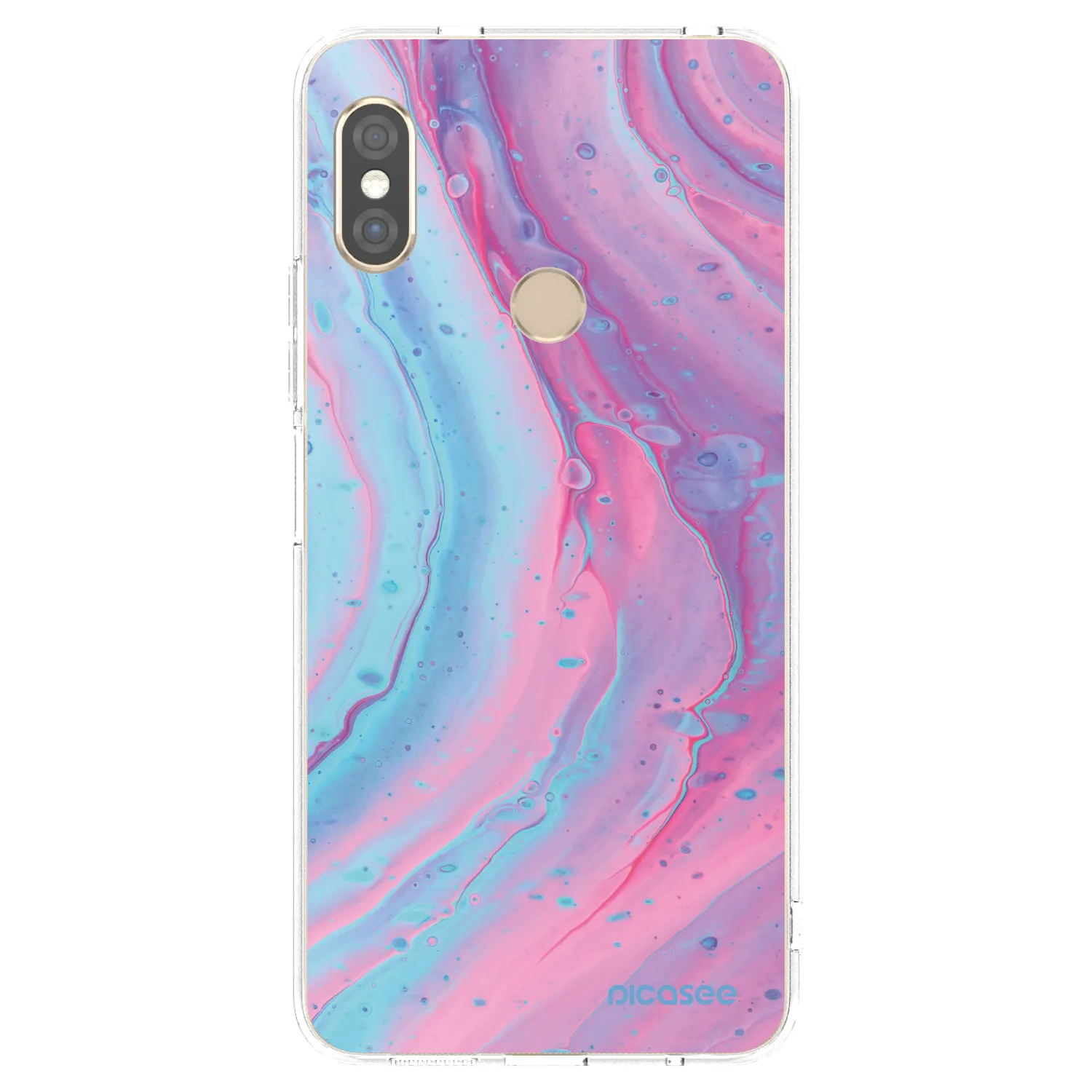 Picasee silikónový prehľadný obal pre Xiaomi Redmi Note 5 Global - Pink liquid