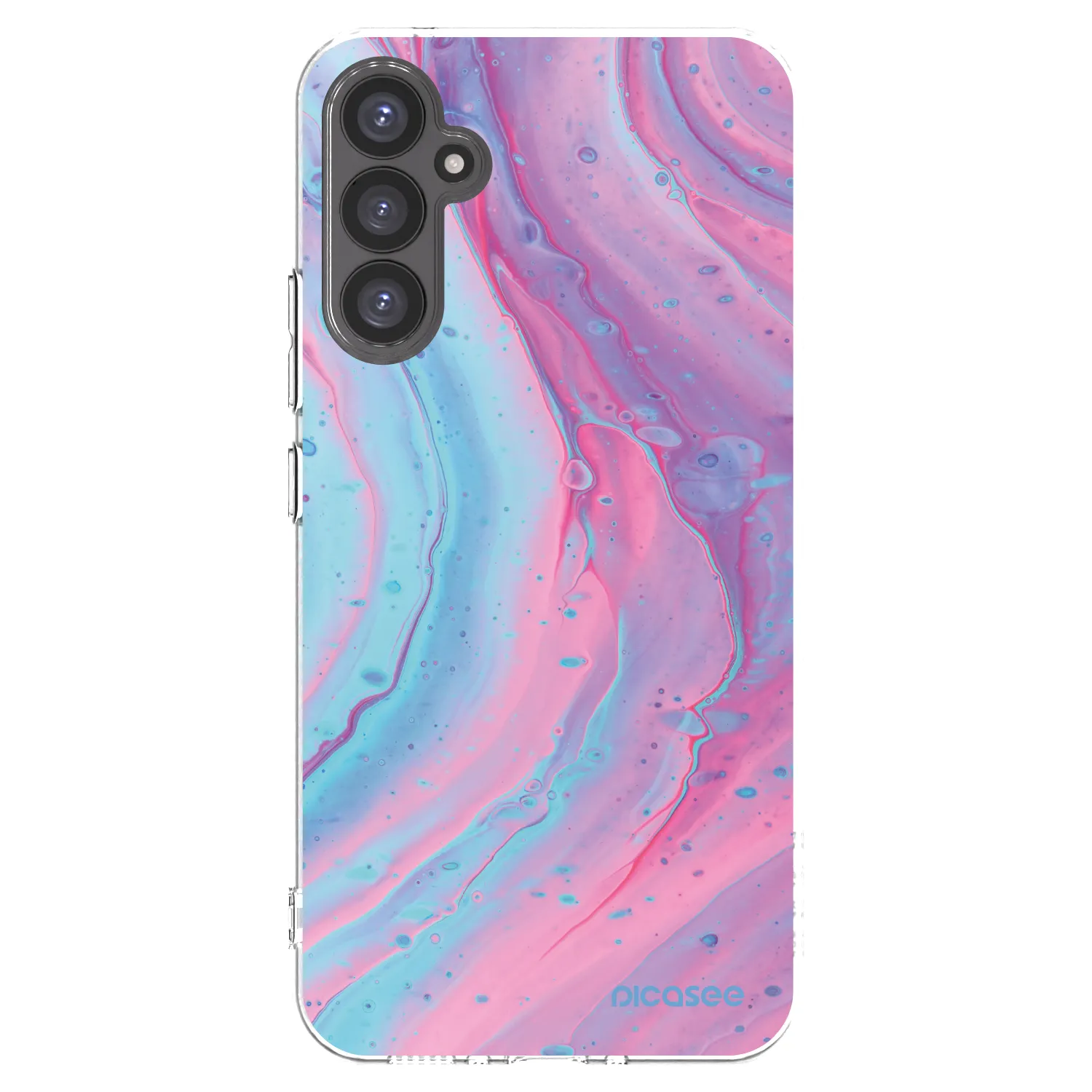 Picasee silikónový prehľadný obal pre Samsung Galaxy A34 5G A346B - Pink liquid