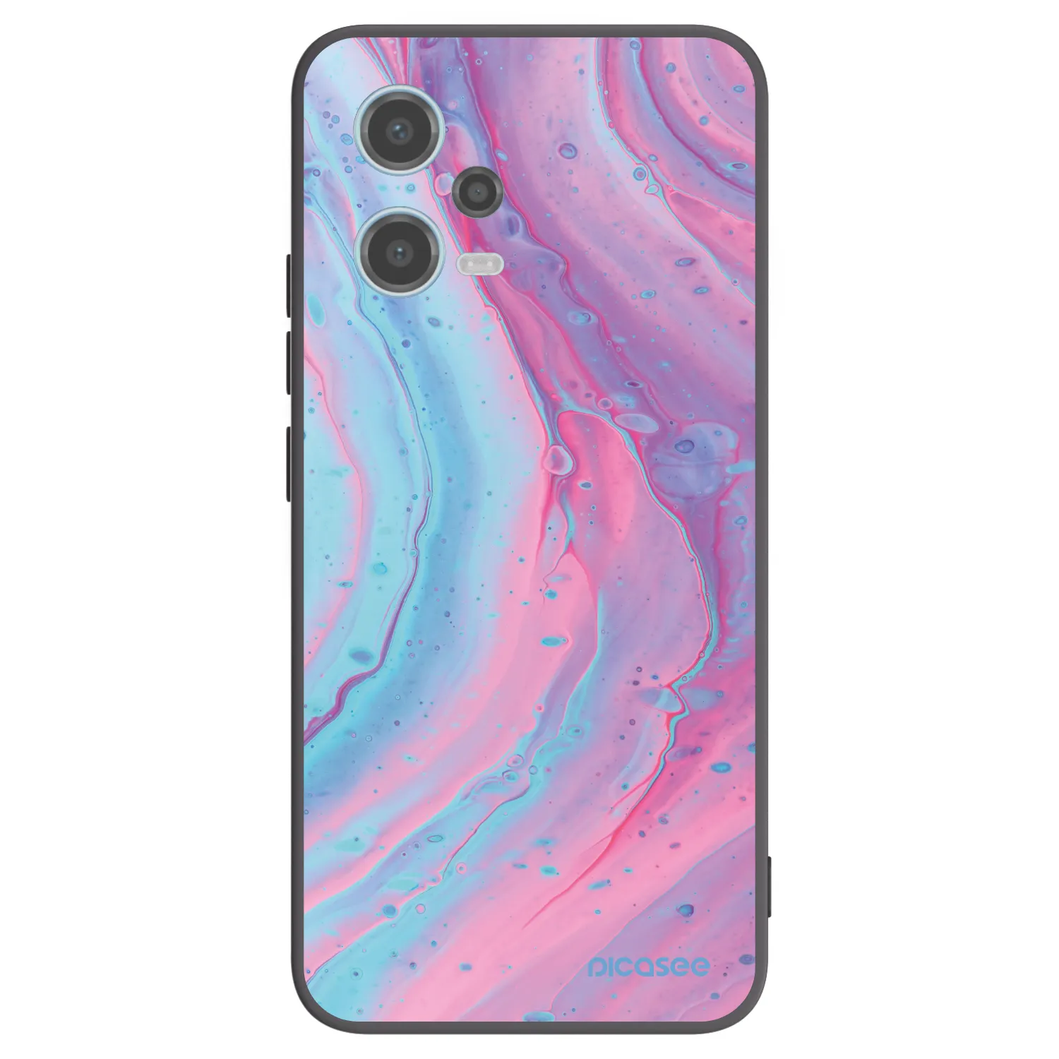 Picasee silikónový čierny obal pre Xiaomi Redmi Note 12 5G - Pink liquid