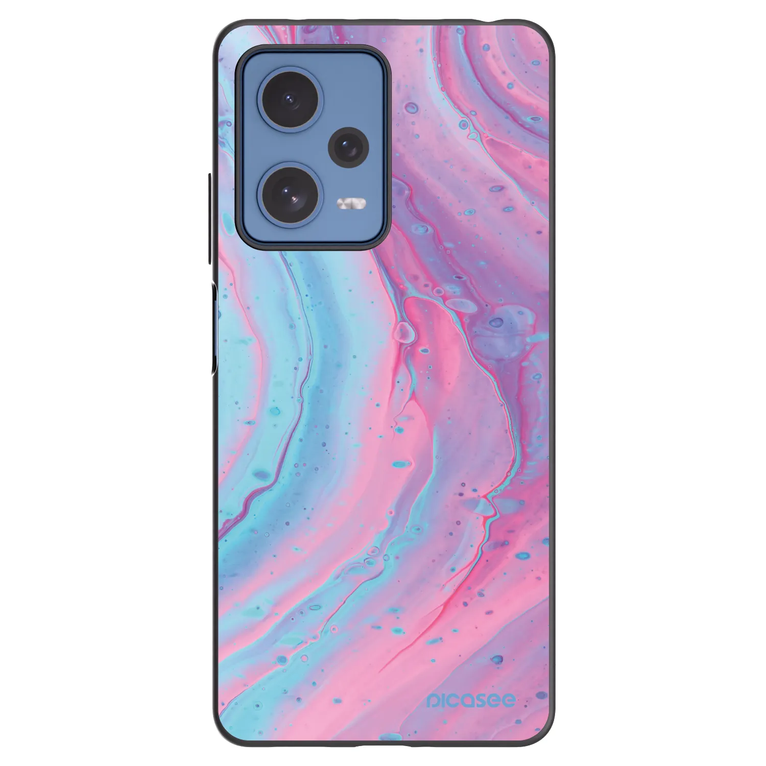 Picasee silikónový čierny obal pre Xiaomi Redmi Note 12 Pro 5G - Pink liquid