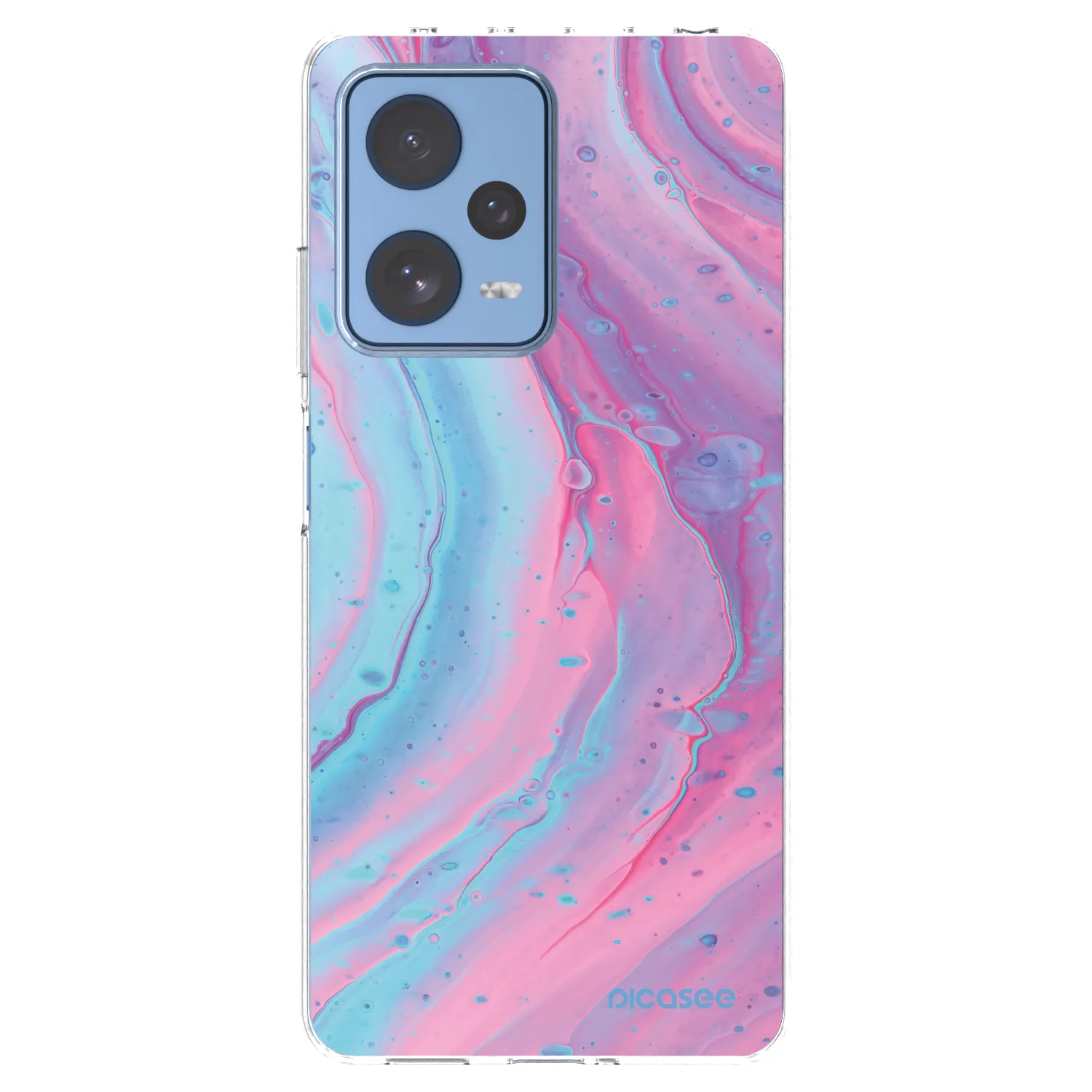 Picasee silikónový prehľadný obal pre Xiaomi Redmi Note 12 Pro 5G - Pink liquid