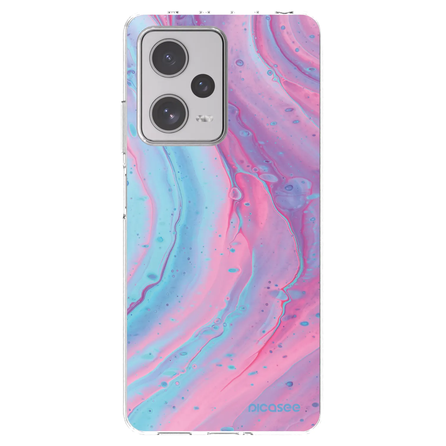 Picasee silikónový prehľadný obal pre Xiaomi Redmi Note 12 Pro+ 5G - Pink liquid