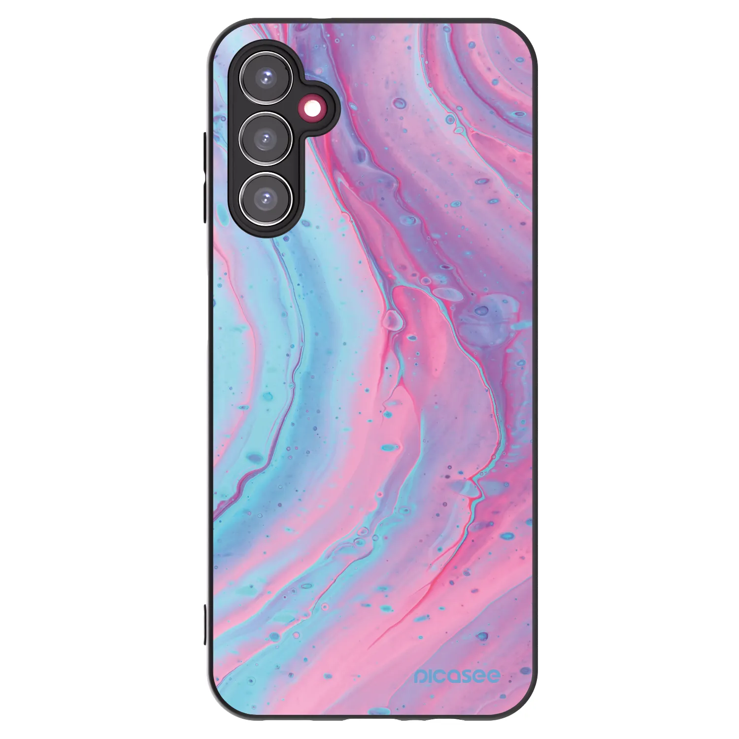 Picasee silikónový čierny obal pre Samsung Galaxy A14 4G A145R - Pink liquid