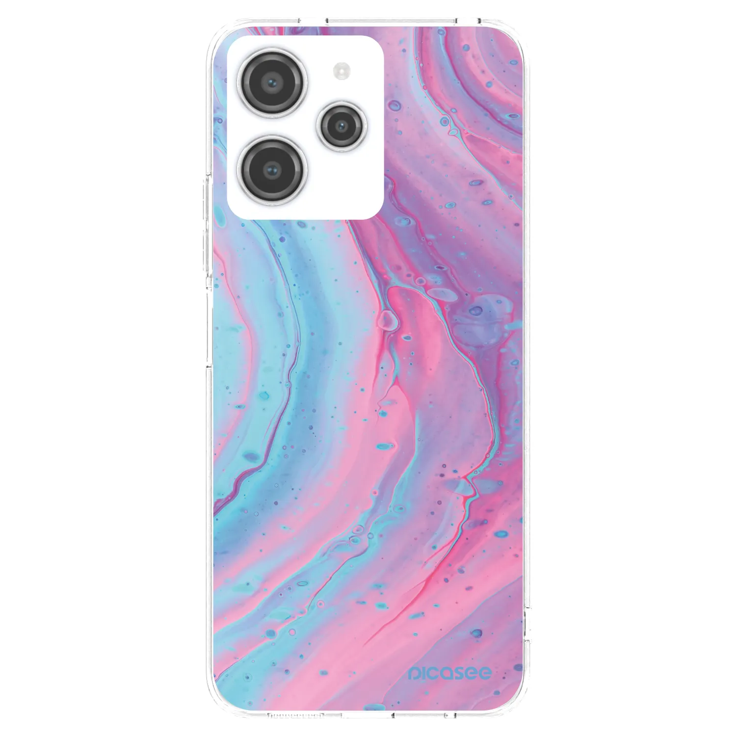Silikónový prehľadný obal pre Xiaomi Redmi 12 4G - Pink liquid