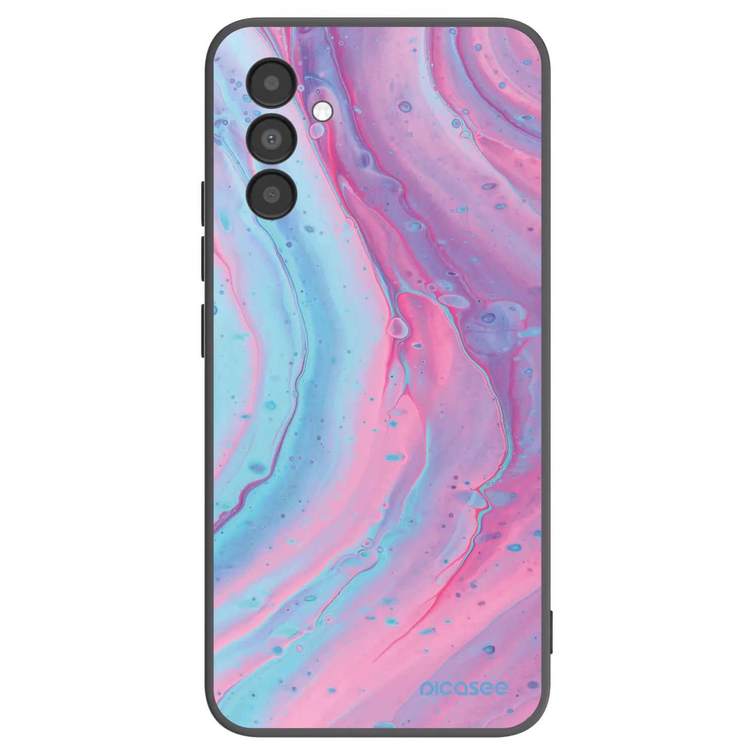 Picasee silikónový čierny obal pre Samsung Galaxy A04s A047F - Pink liquid