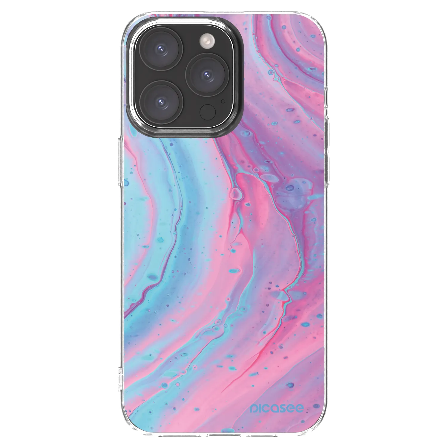 Silikónový prehľadný obal pre Apple iPhone 15 Pro Max - Pink liquid