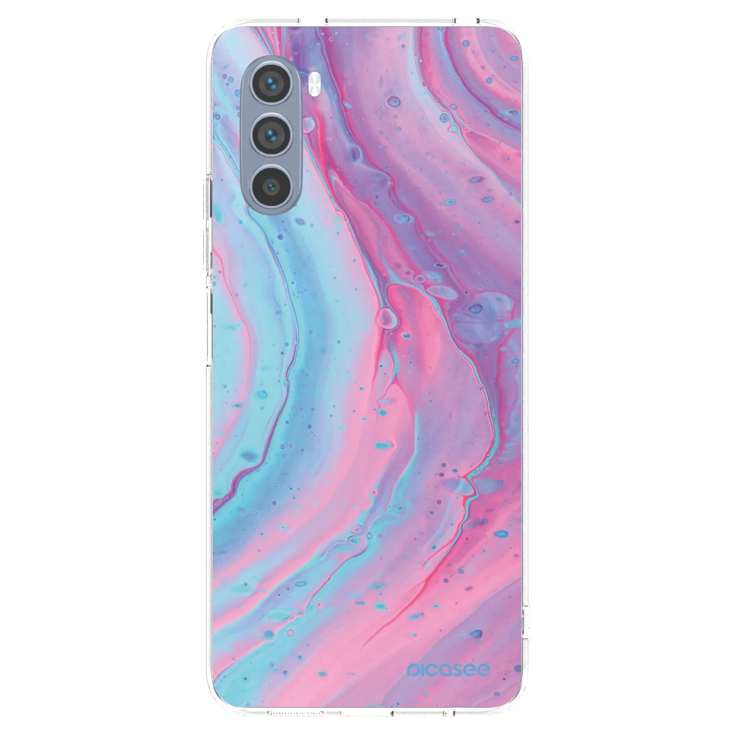 Silikónový prehľadný obal pre Motorola Moto G62 - Pink liquid