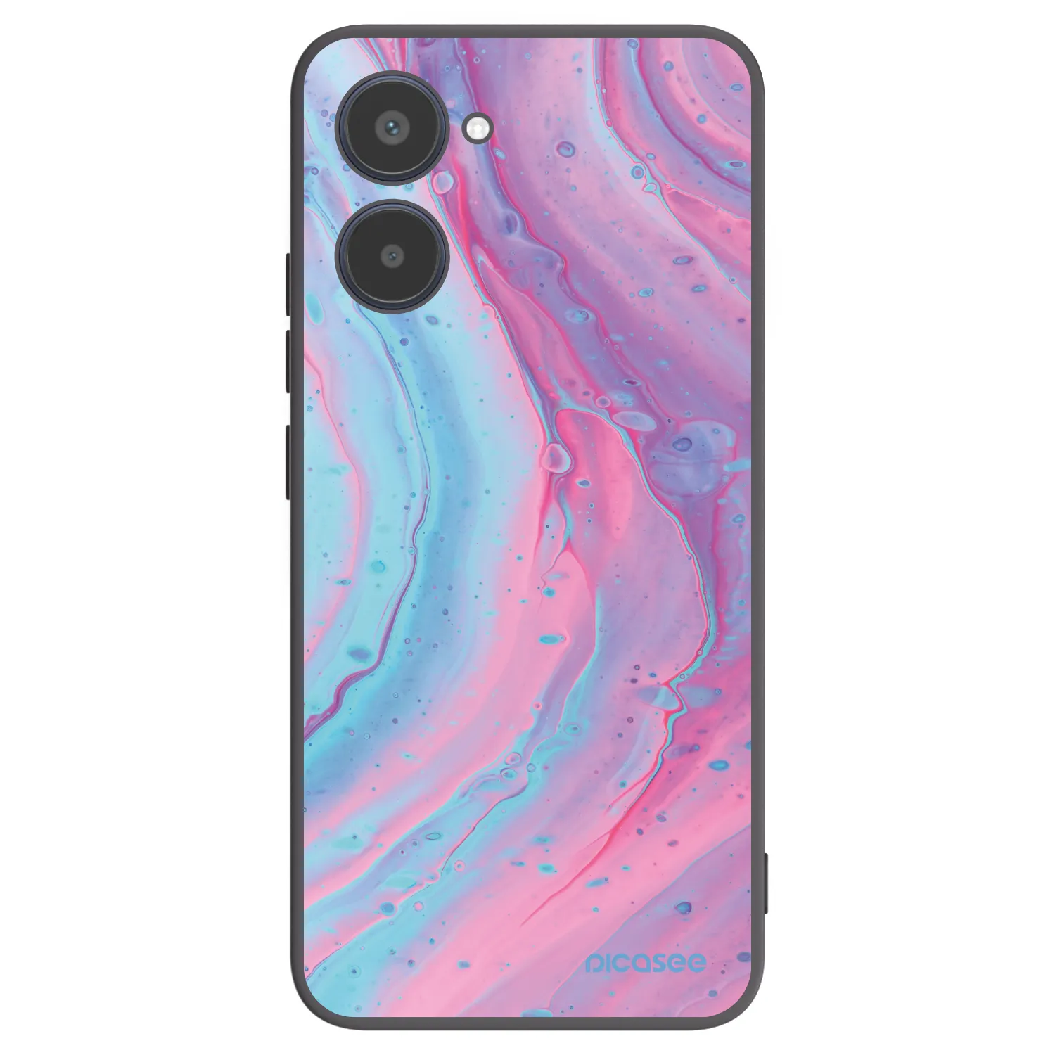 Picasee silikónový čierny obal pre Realme 10 4G - Pink liquid