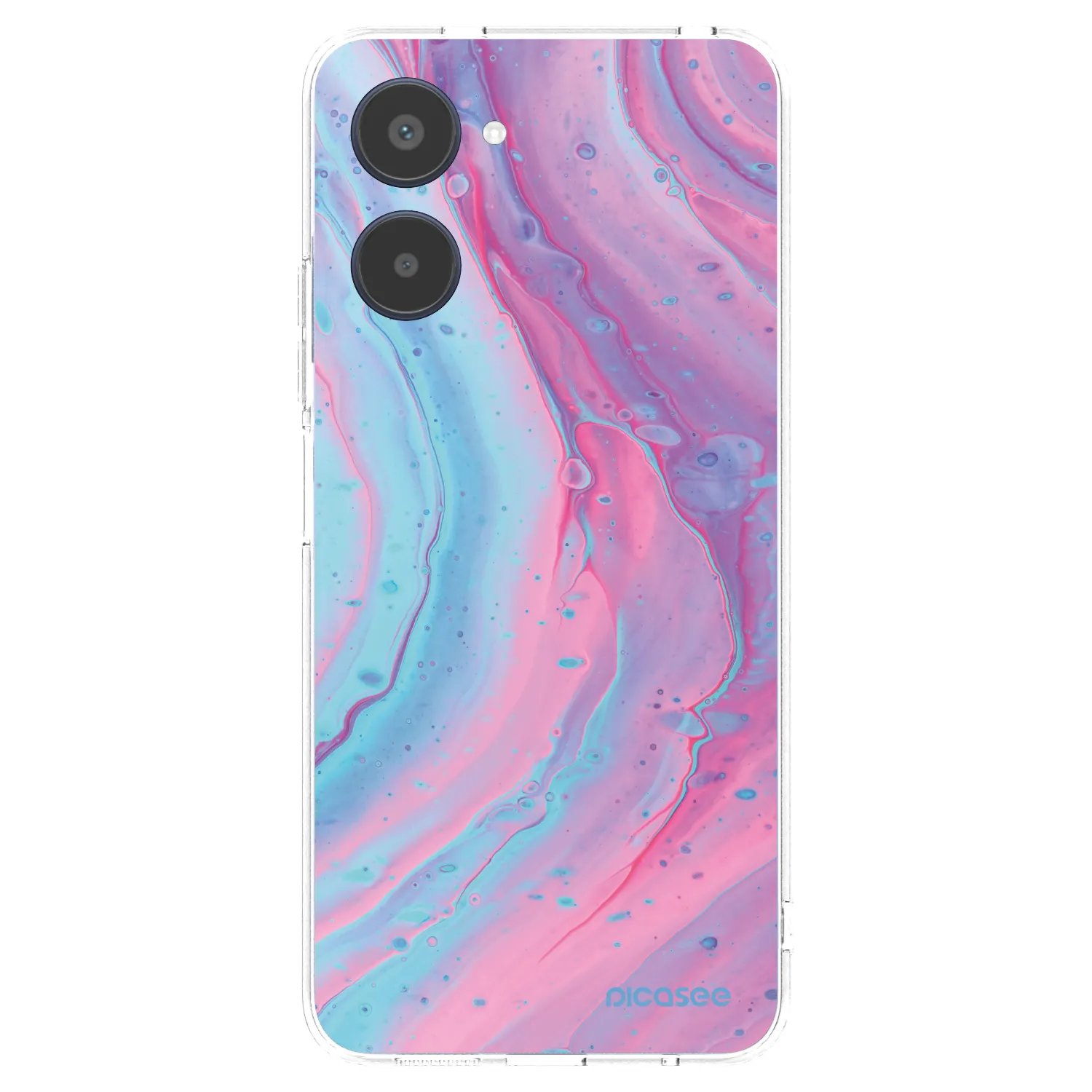 Picasee silikónový prehľadný obal pre Realme 10 4G - Pink liquid