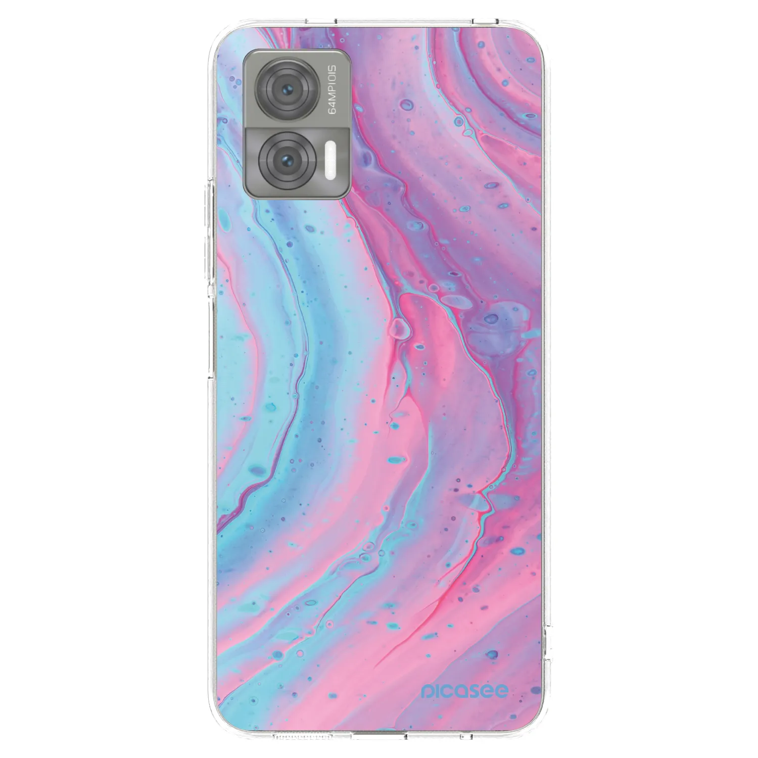 Picasee silikónový prehľadný obal pre Motorola Edge 30 Neo - Pink liquid