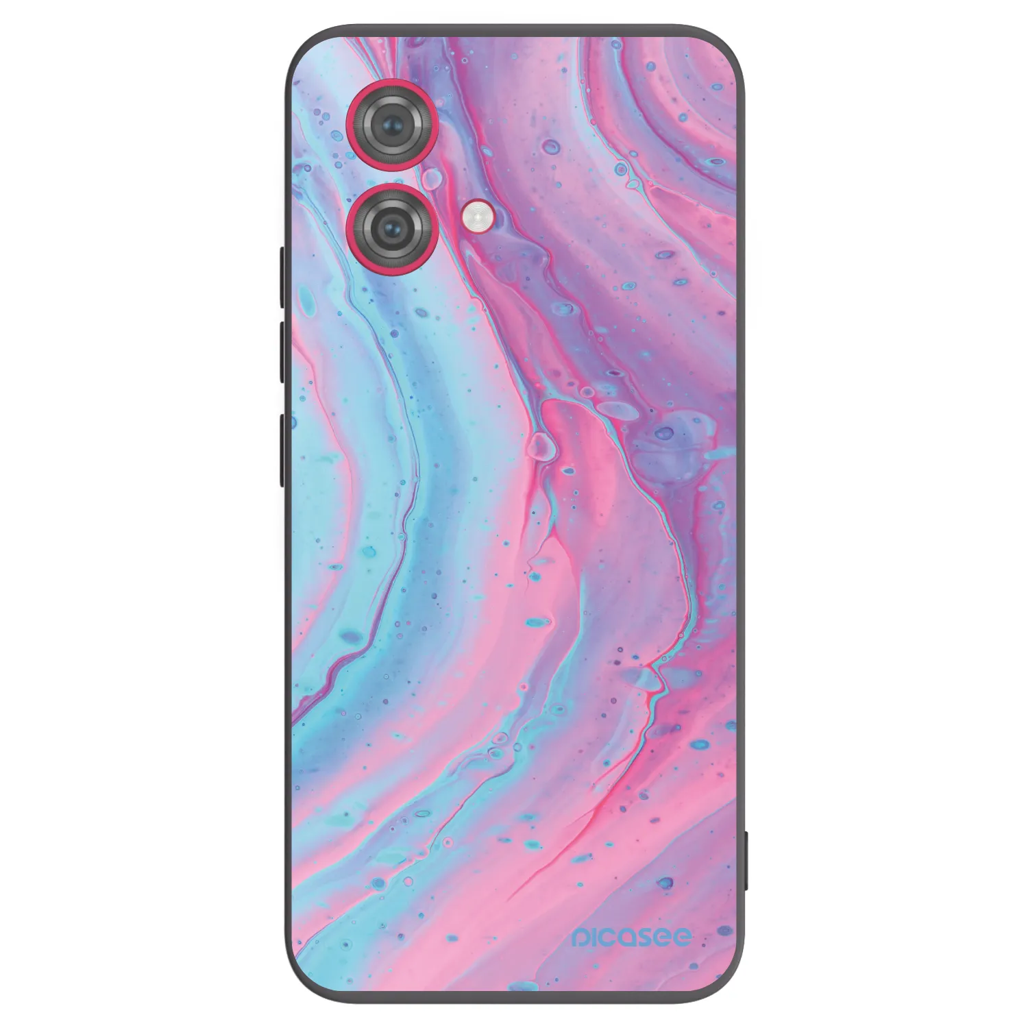 Silikónový čierny obal pre Motorola Moto G84 5G - Pink liquid