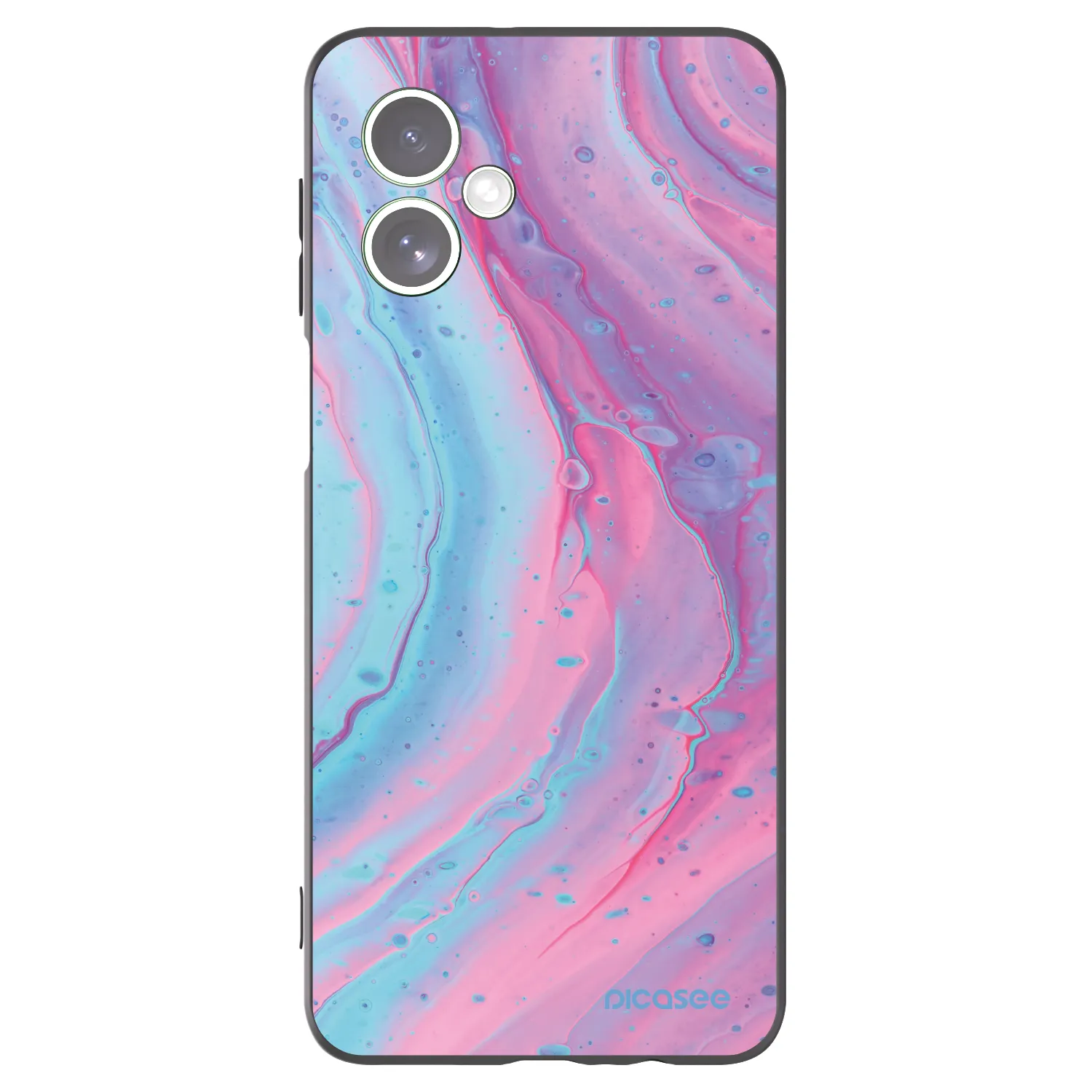 Silikónový čierny obal pre Motorola Moto G54 5G - Pink liquid