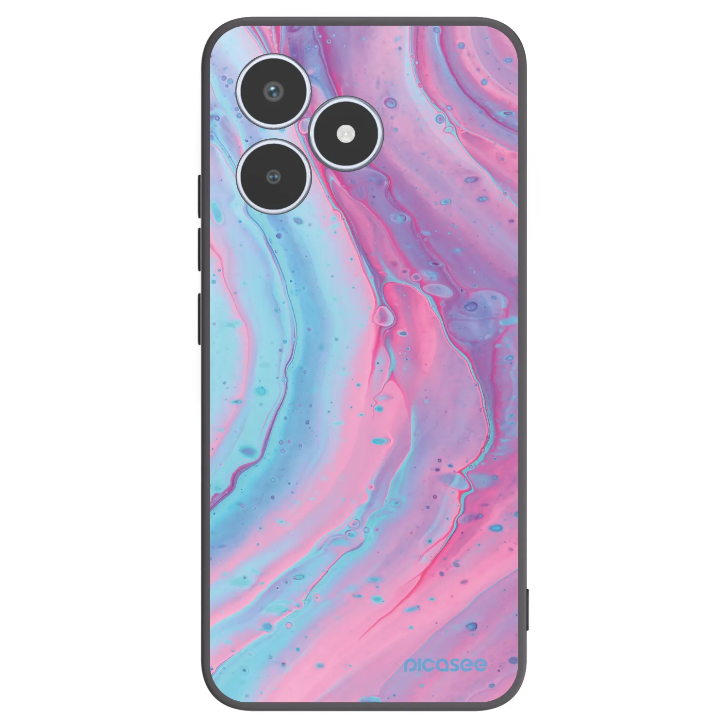 Picasee silikónový čierny obal pre Realme C53 - Pink liquid