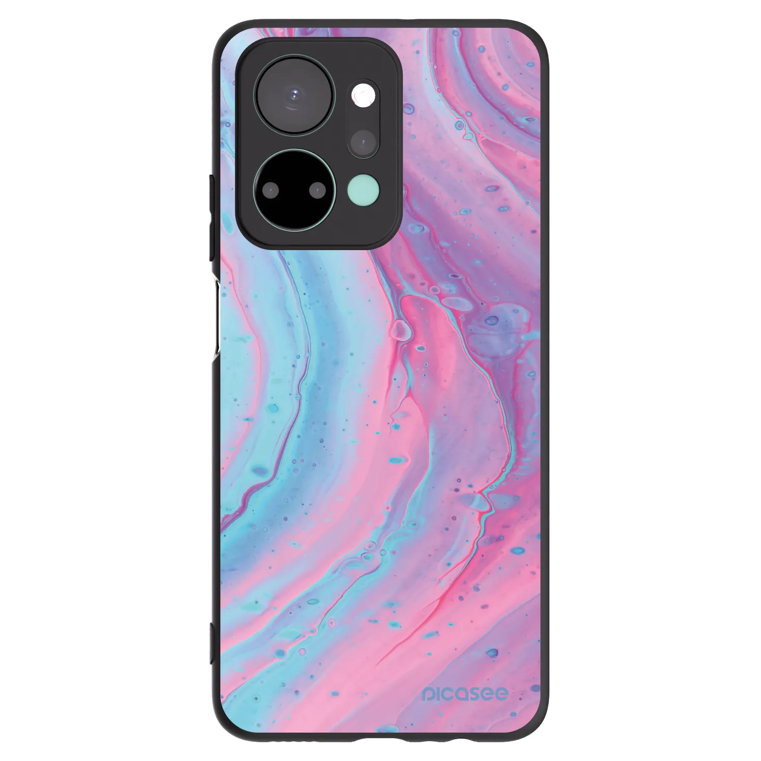 Picasee silikónový čierny obal pre Honor X7a - Pink liquid