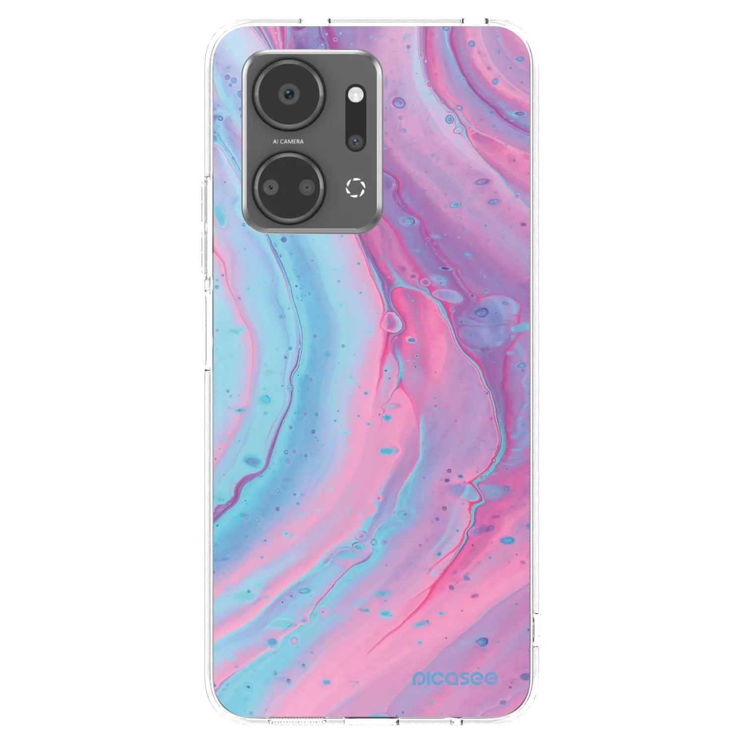 Picasee silikónový prehľadný obal pre Honor X7a - Pink liquid