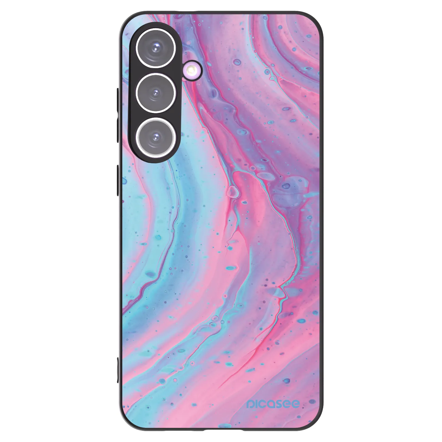 Picasee silikónový čierny obal pre Samsung Galaxy S24+ S926B 5G - Pink liquid