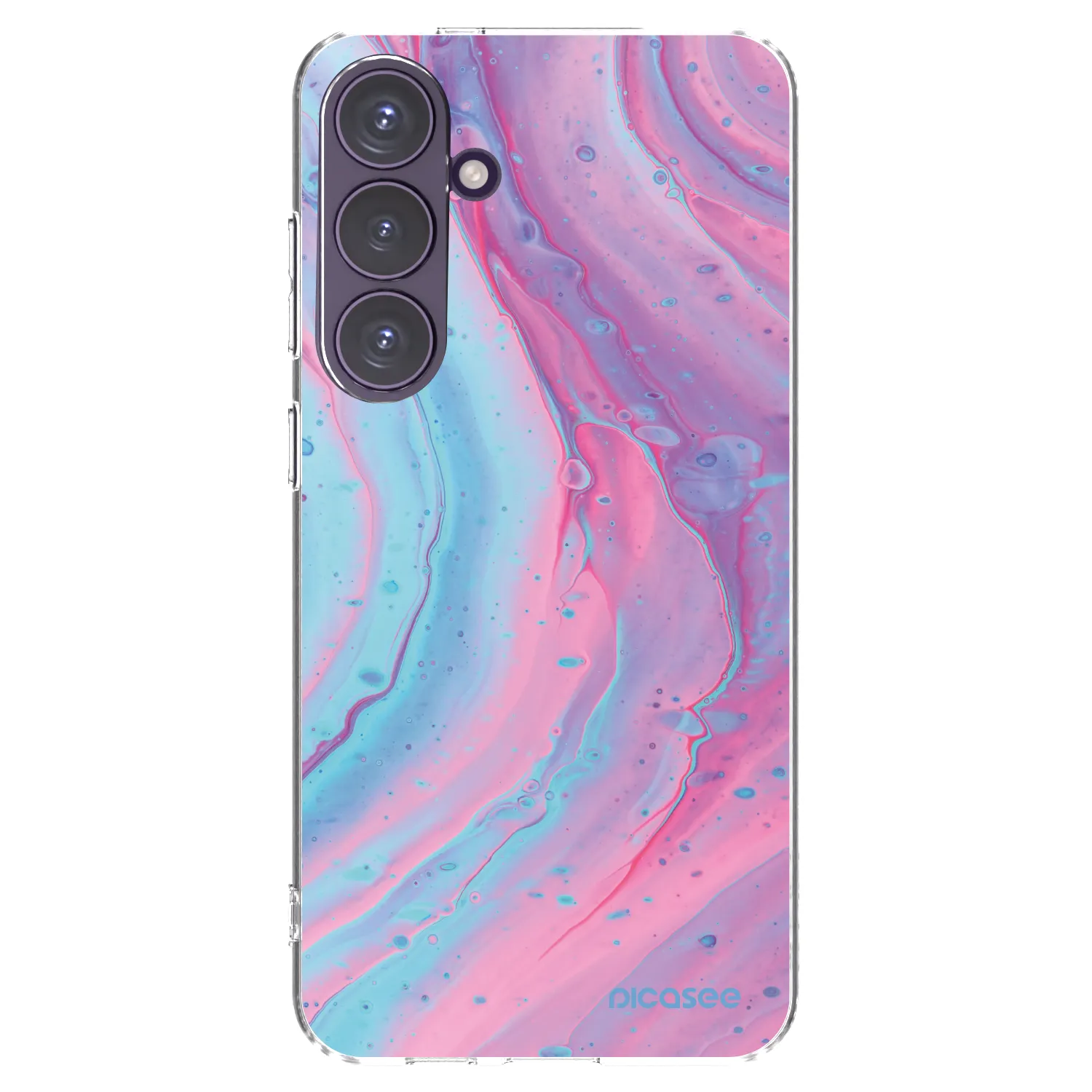 Picasee silikónový prehľadný obal pre Samsung Galaxy S24+ S926B 5G - Pink liquid