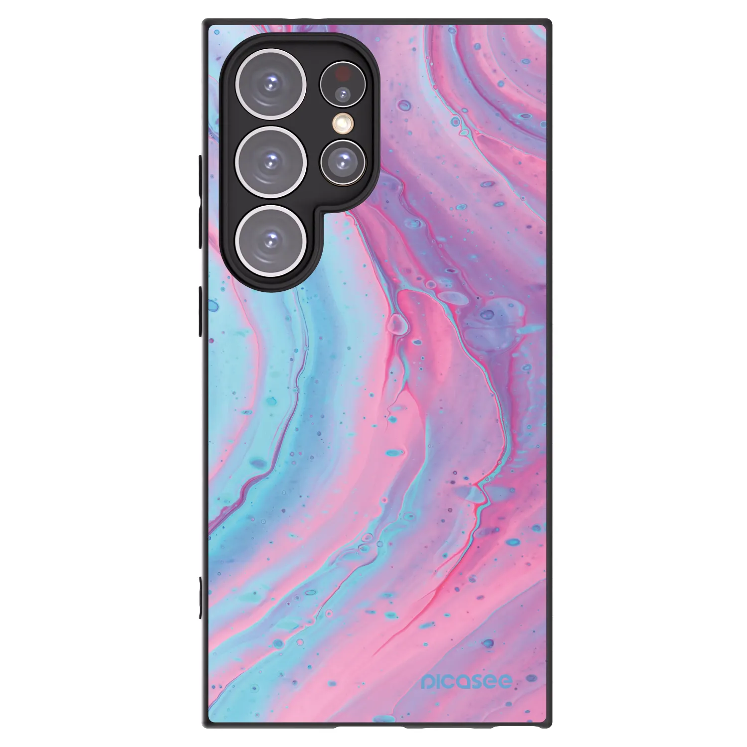 Picasee silikónový čierny obal pre Samsung Galaxy S24 Ultra S928B 5G - Pink liquid