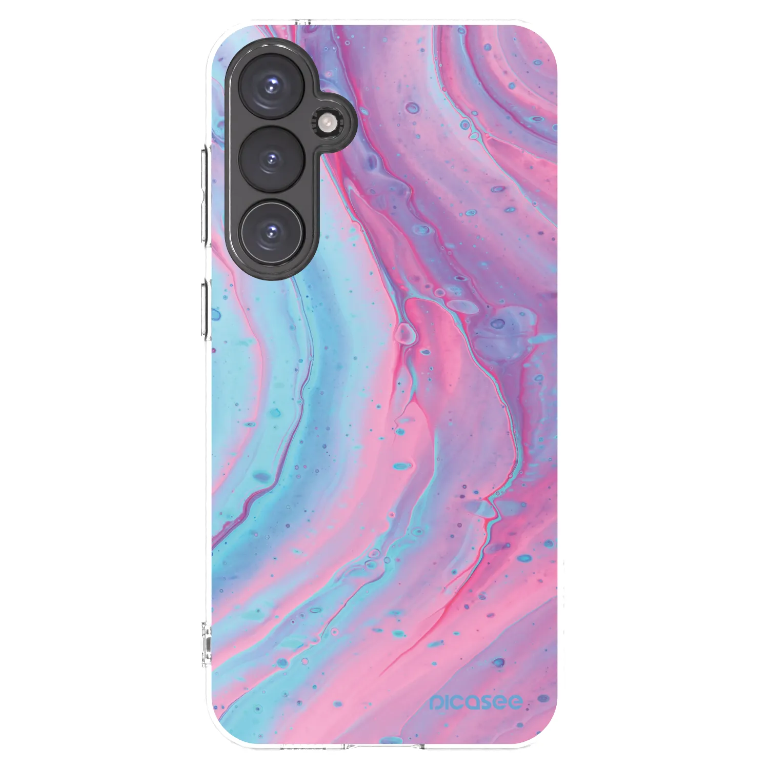Picasee silikónový prehľadný obal pre Samsung Galaxy S23 FE S711B - Pink liquid