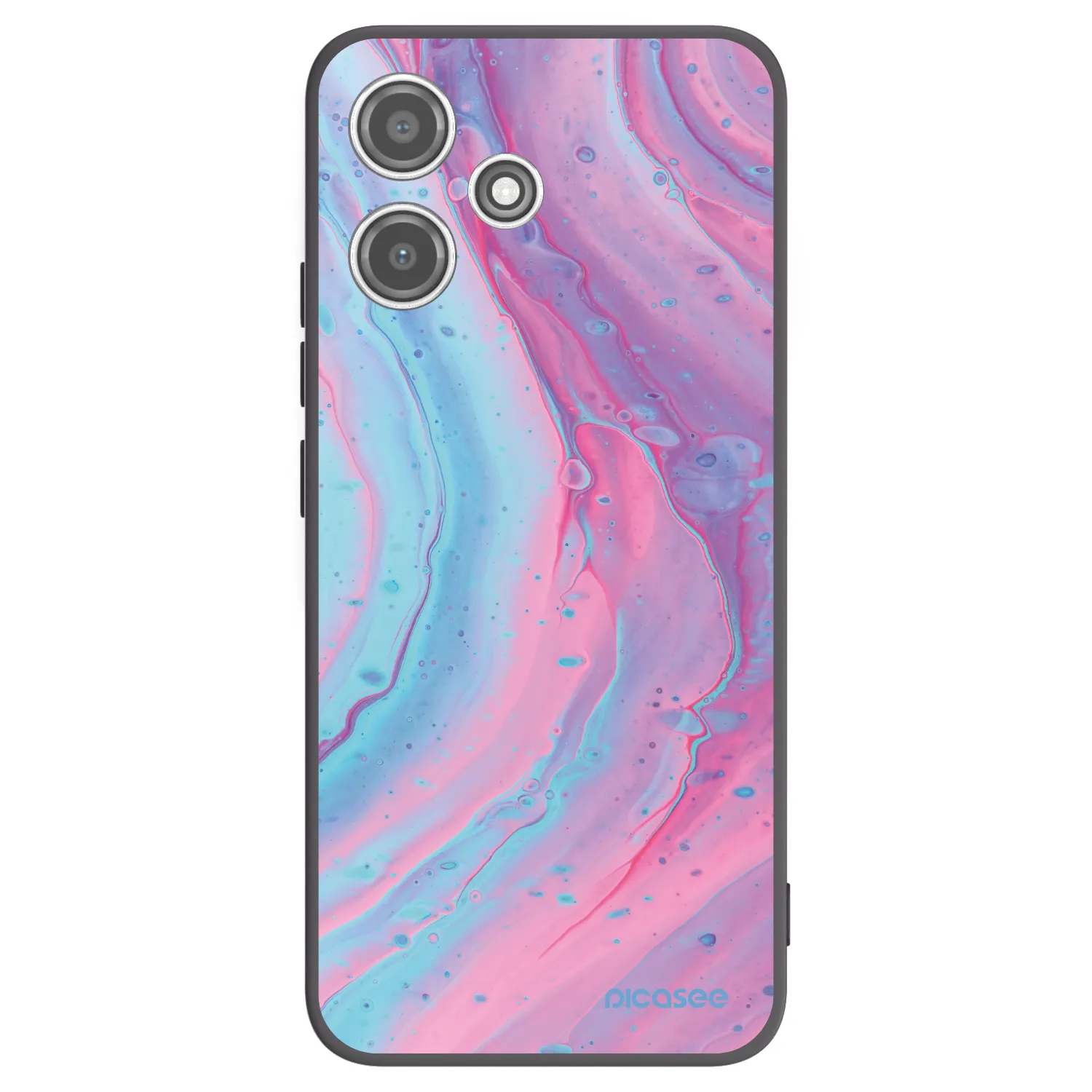 Picasee silikónový čierny obal pre Xiaomi Redmi 12 5G - Pink liquid