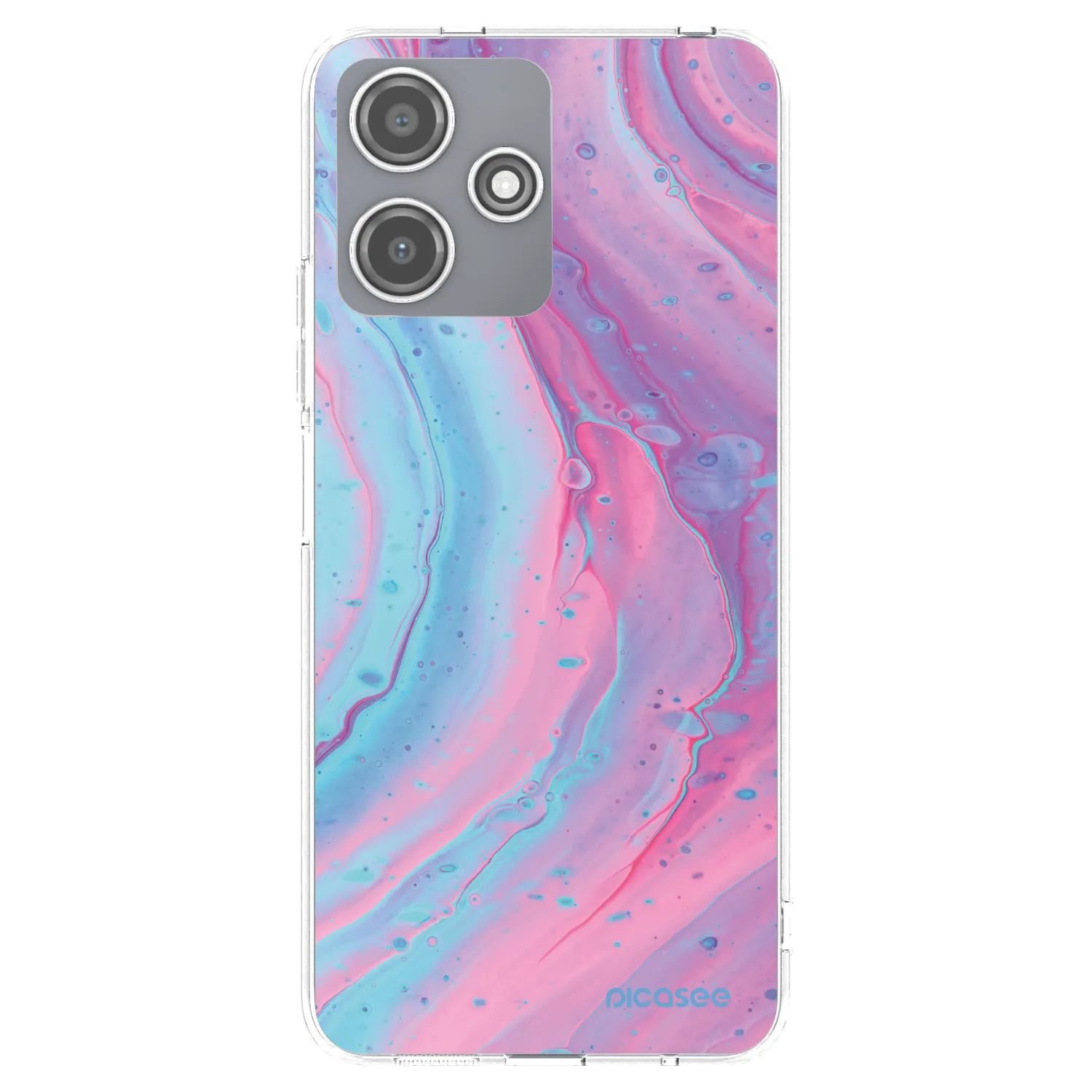 Picasee silikónový prehľadný obal pre Xiaomi Redmi 12 5G - Pink liquid