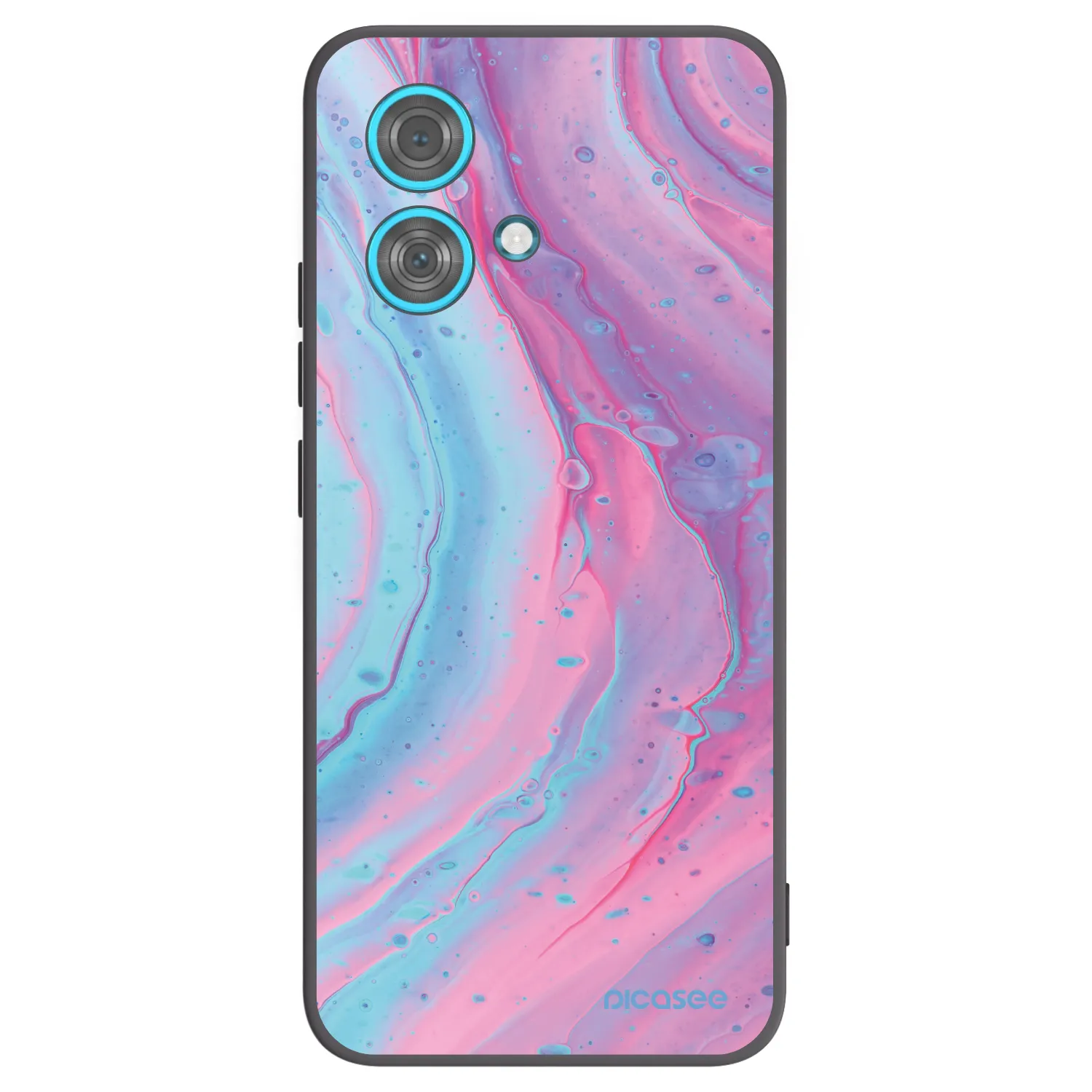 Picasee silikónový čierny obal pre Motorola Edge 40 Neo - Pink liquid
