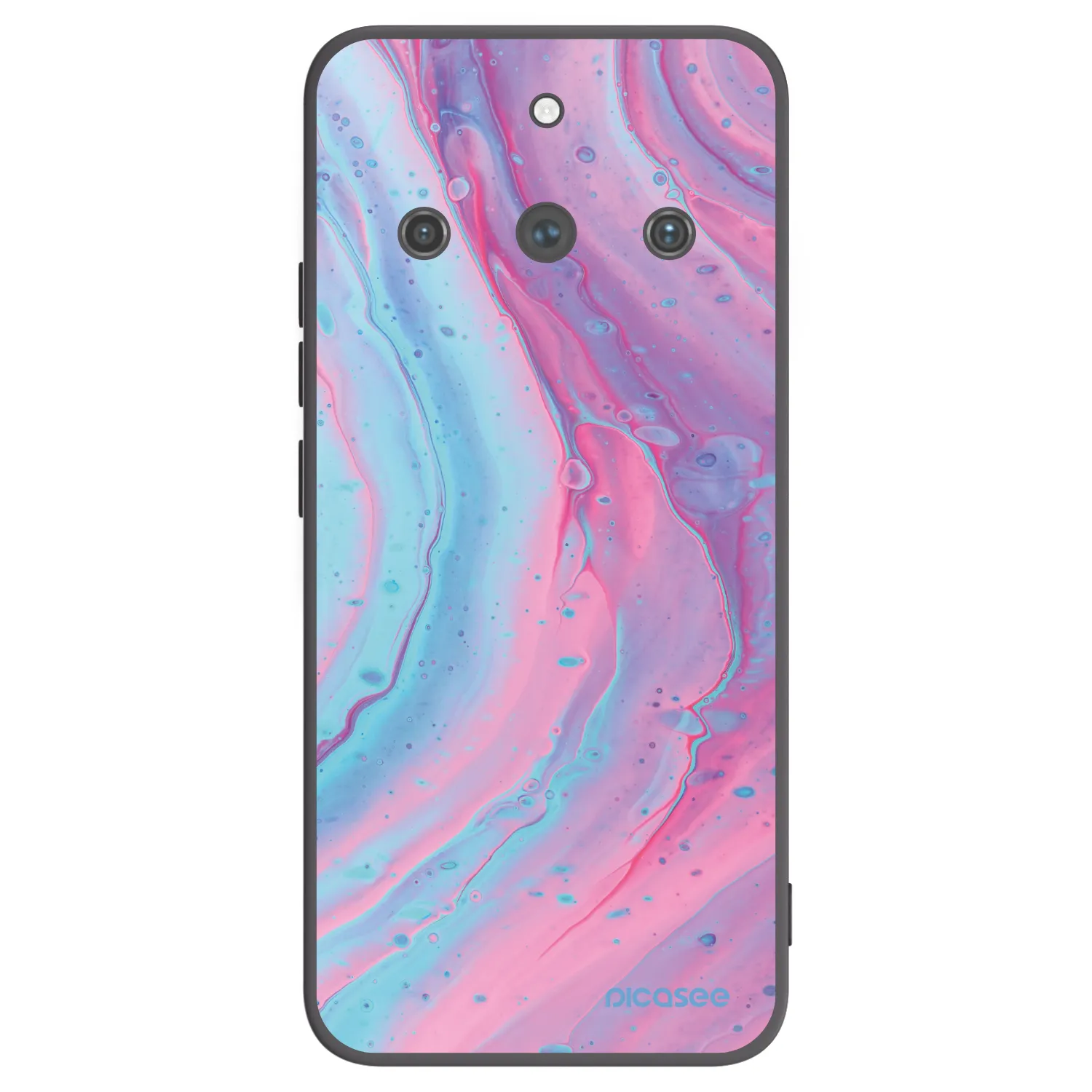 Picasee silikónový čierny obal pre Realme 11 Pro+ - Pink liquid