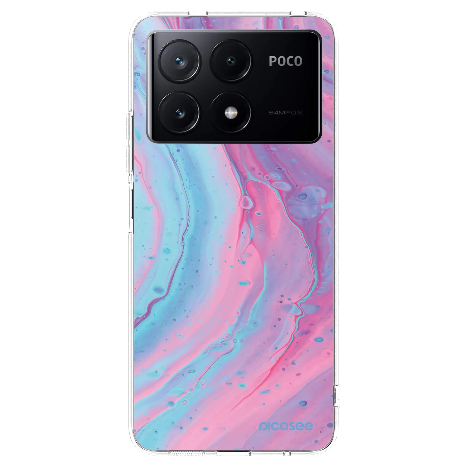 Picasee silikónový prehľadný obal pre Xiaomi Poco X6 Pro - Pink liquid