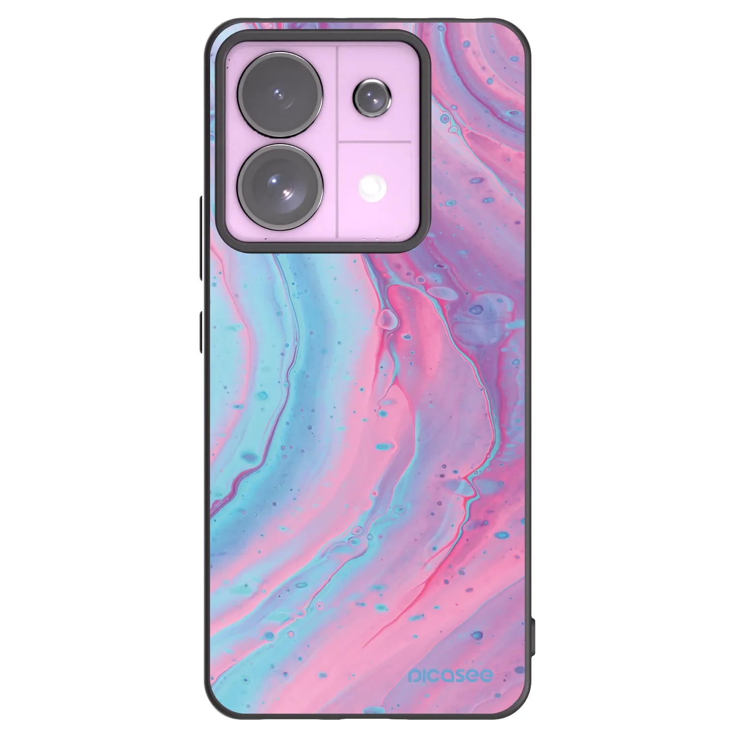 Picasee silikónový čierny obal pre Xiaomi Redmi Note 13 Pro 5G - Pink liquid