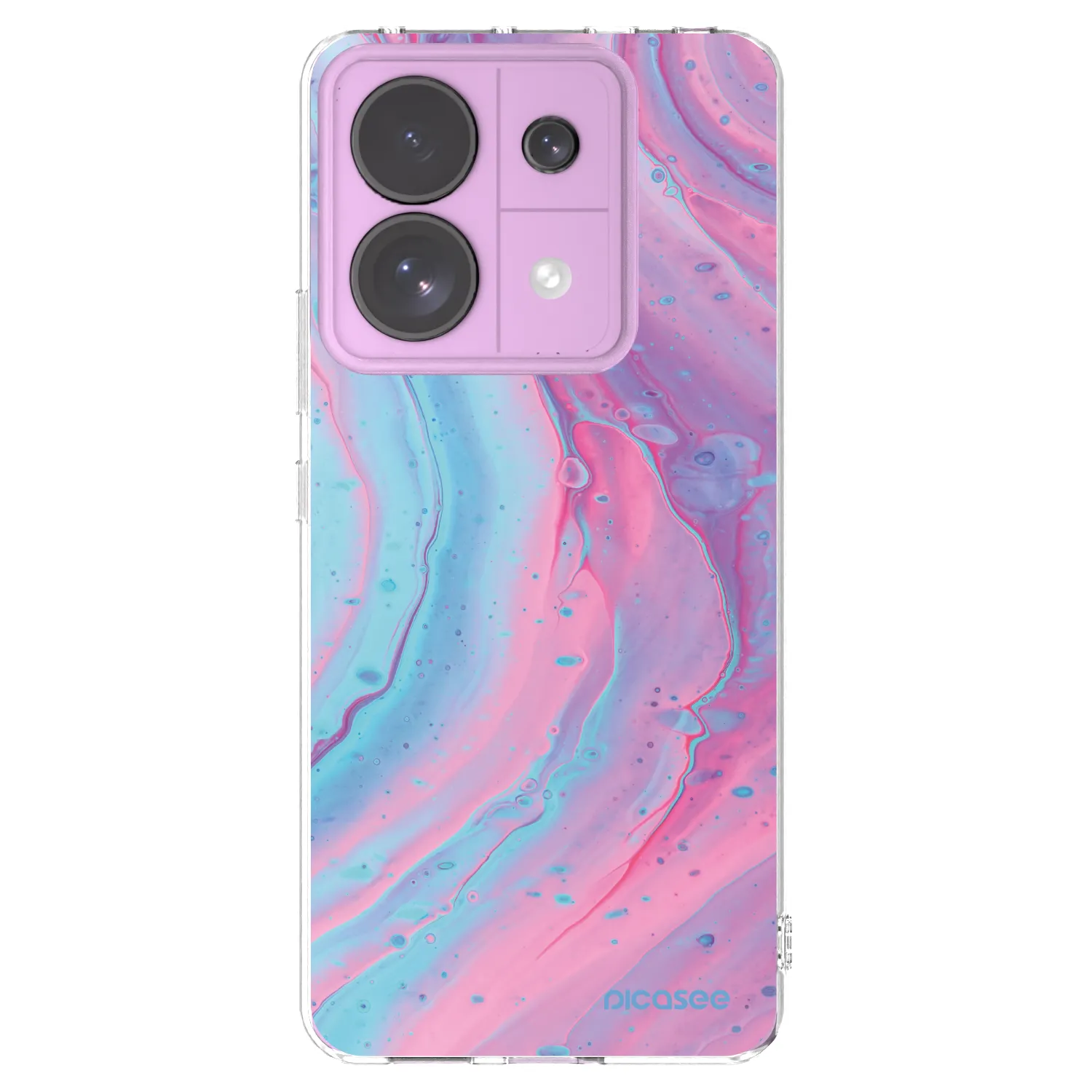 Picasee silikónový prehľadný obal pre Xiaomi Redmi Note 13 Pro 5G - Pink liquid