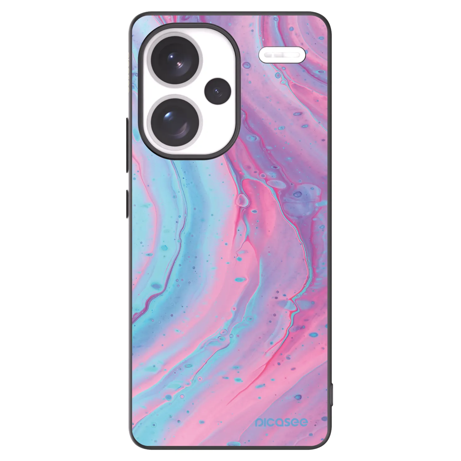 Picasee silikónový čierny obal pre Xiaomi Redmi Note 13 Pro+ 5G - Pink liquid
