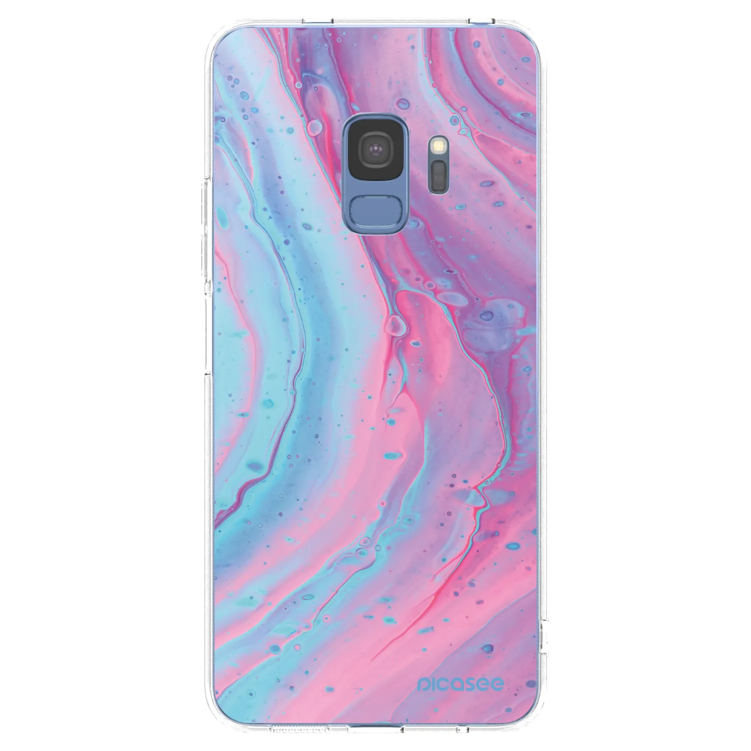 Picasee silikónový prehľadný obal pre Samsung Galaxy S9 G960F - Pink liquid