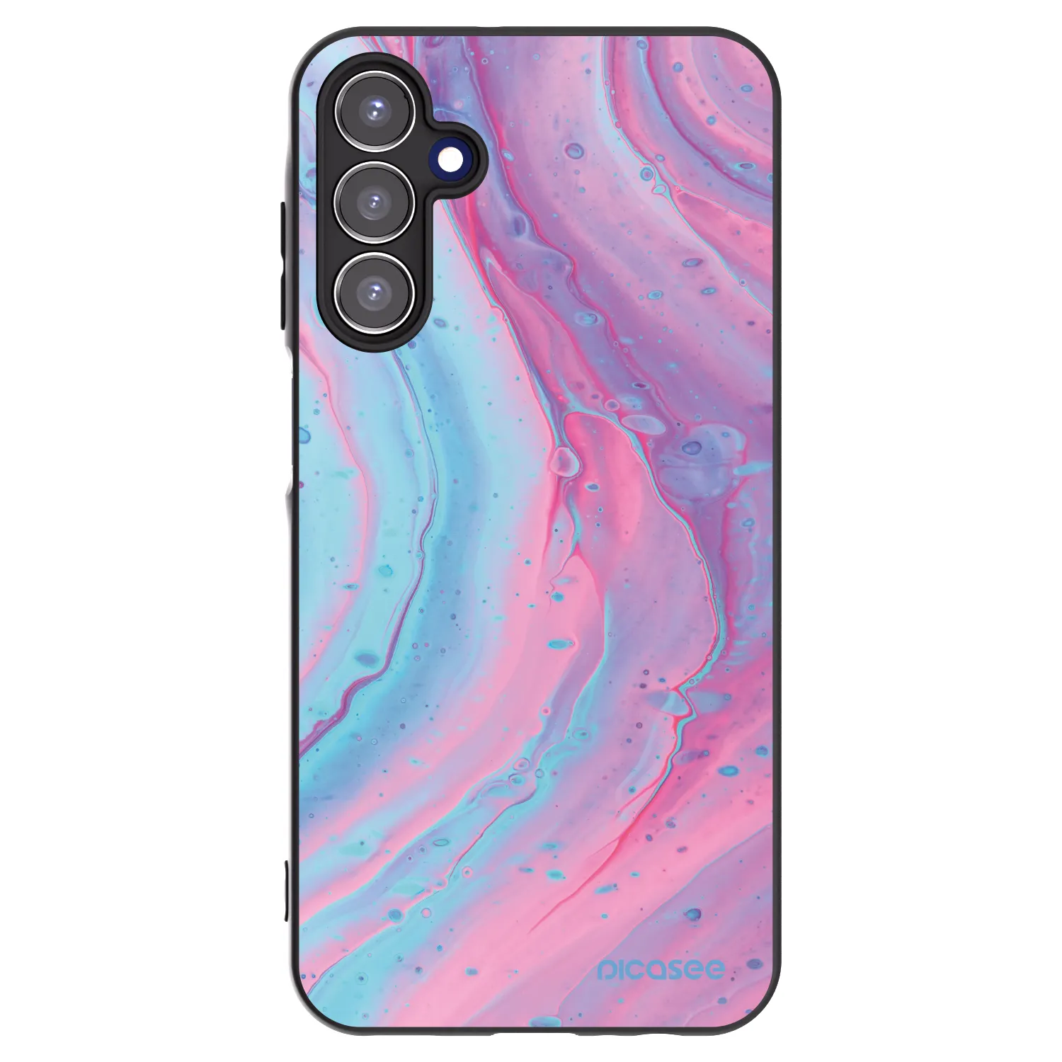 Picasee silikónový čierny obal pre Samsung Galaxy A15 A156B 5G - Pink liquid