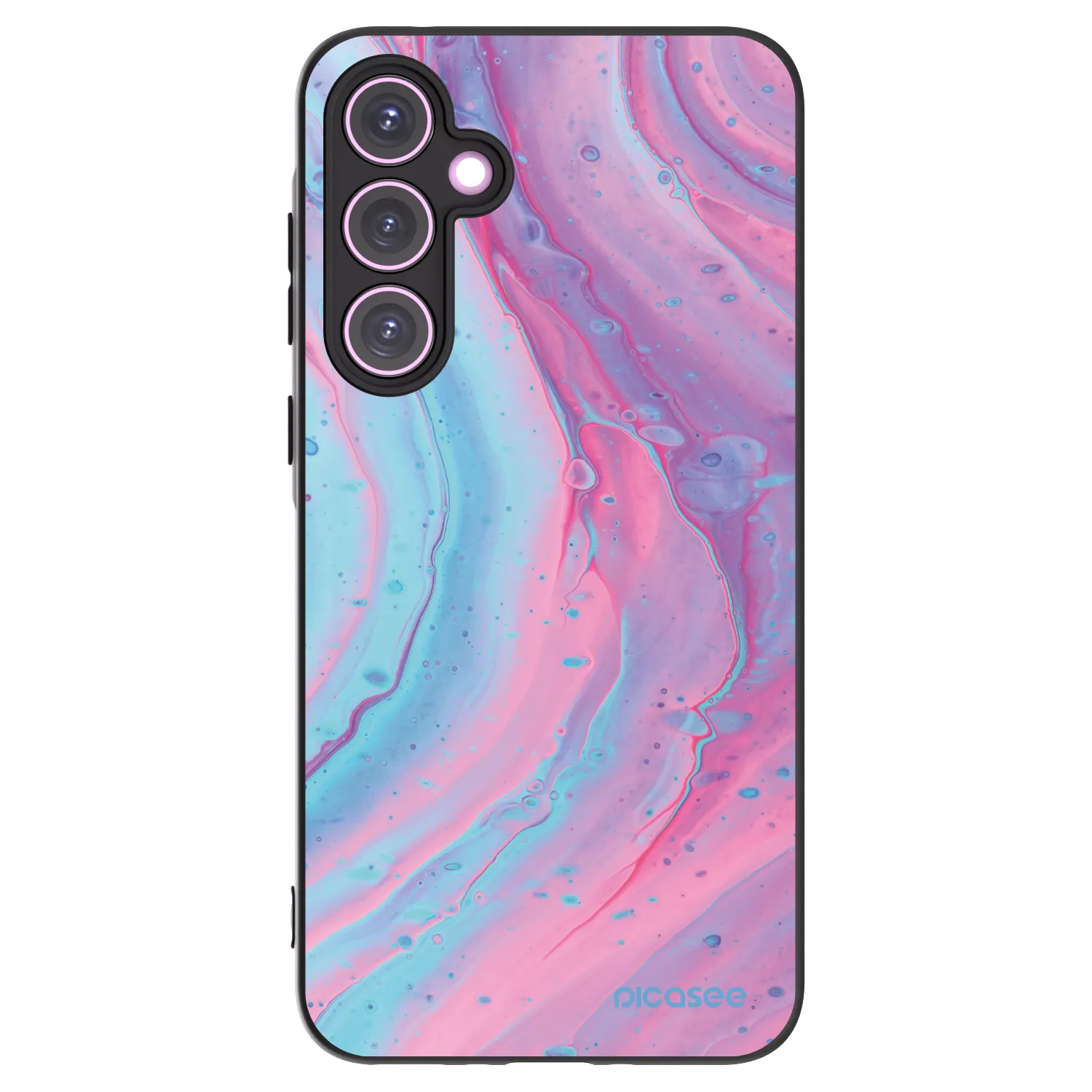 Picasee silikónový čierny obal pre Samsung Galaxy A35 5G A356B - Pink liquid