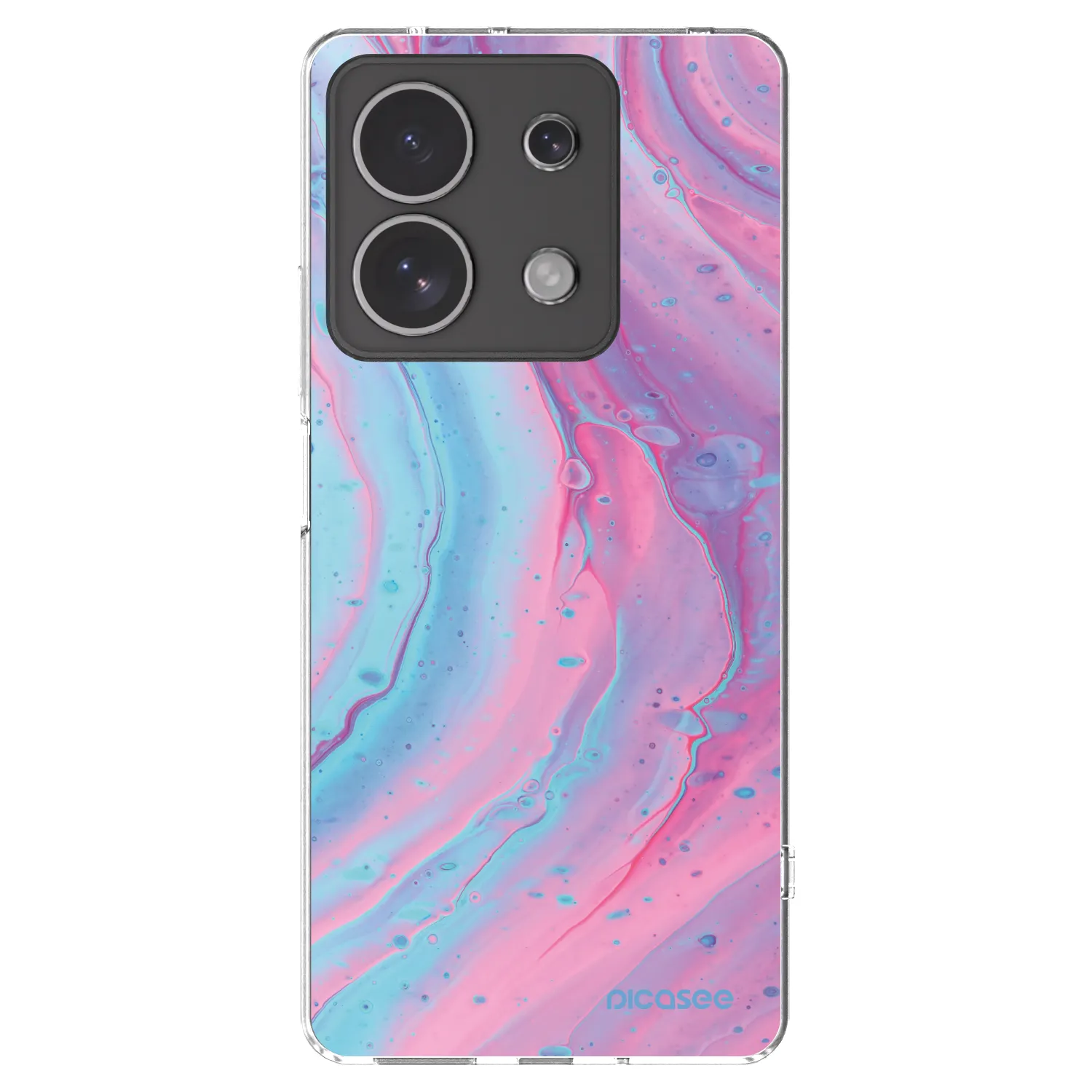 Picasee silikónový prehľadný obal pre Xiaomi Redmi Note 13 4G - Pink liquid