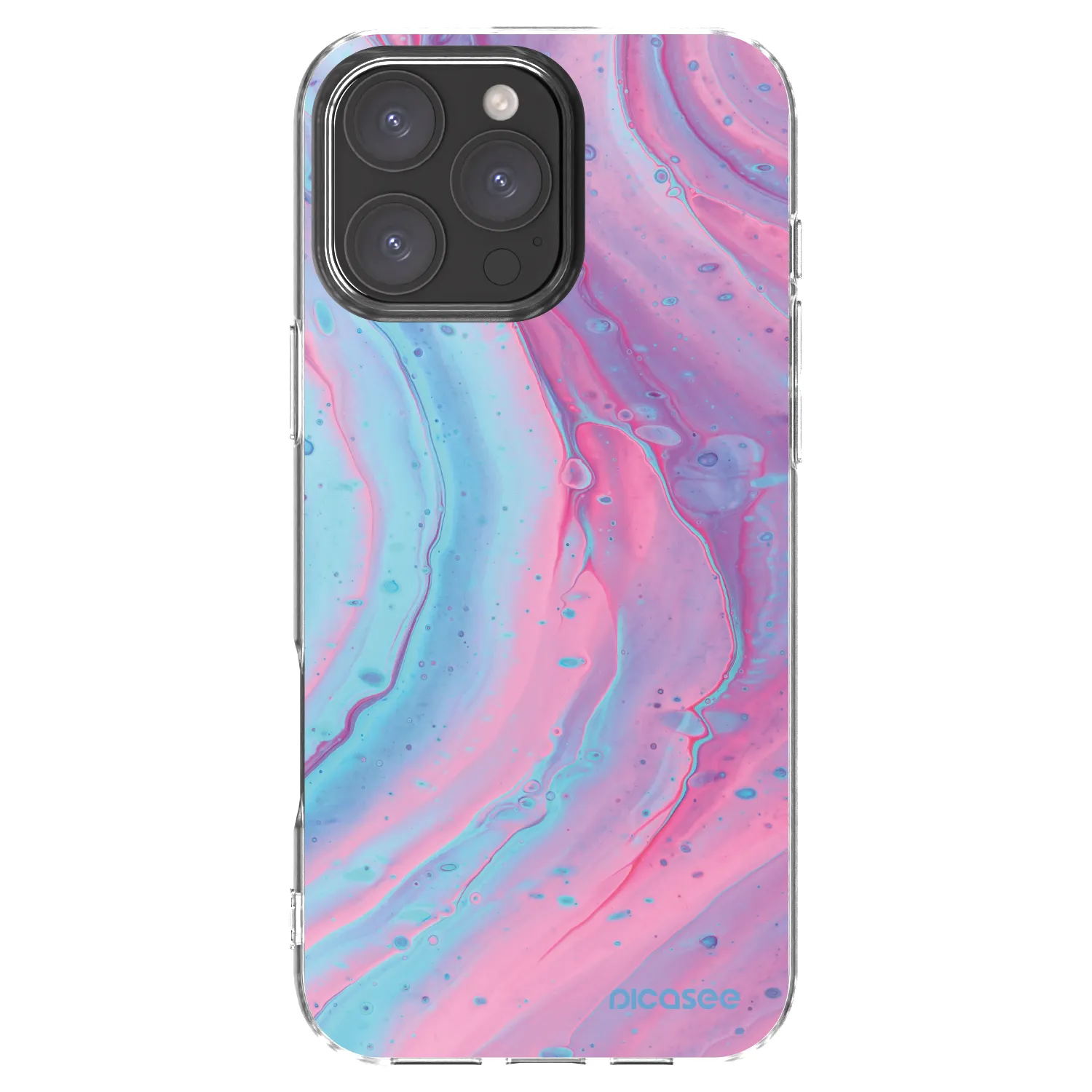 Silikónový prehľadný obal pre Apple iPhone 16 Pro Max - Pink liquid