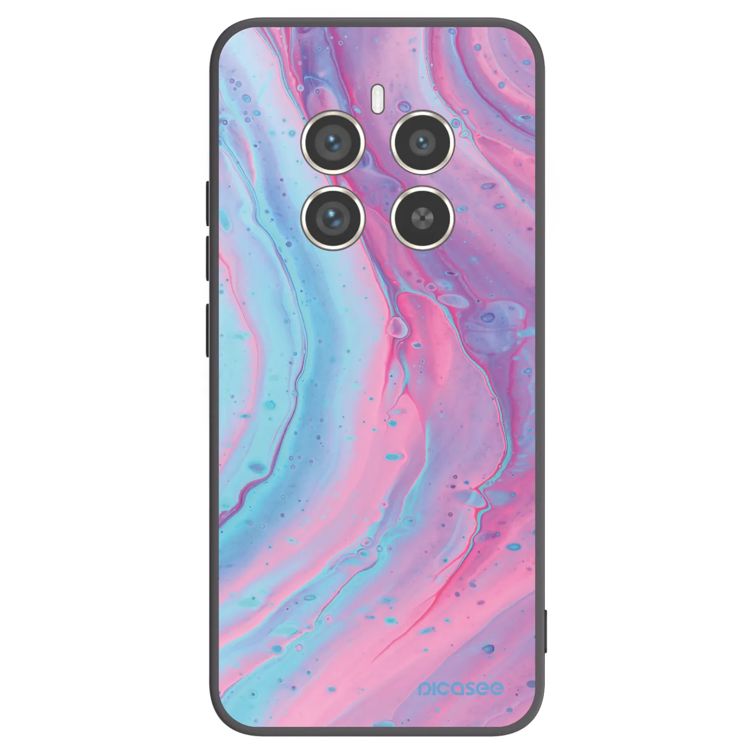 Picasee silikónový čierny obal pre Realme 12 Pro 5G - Pink liquid